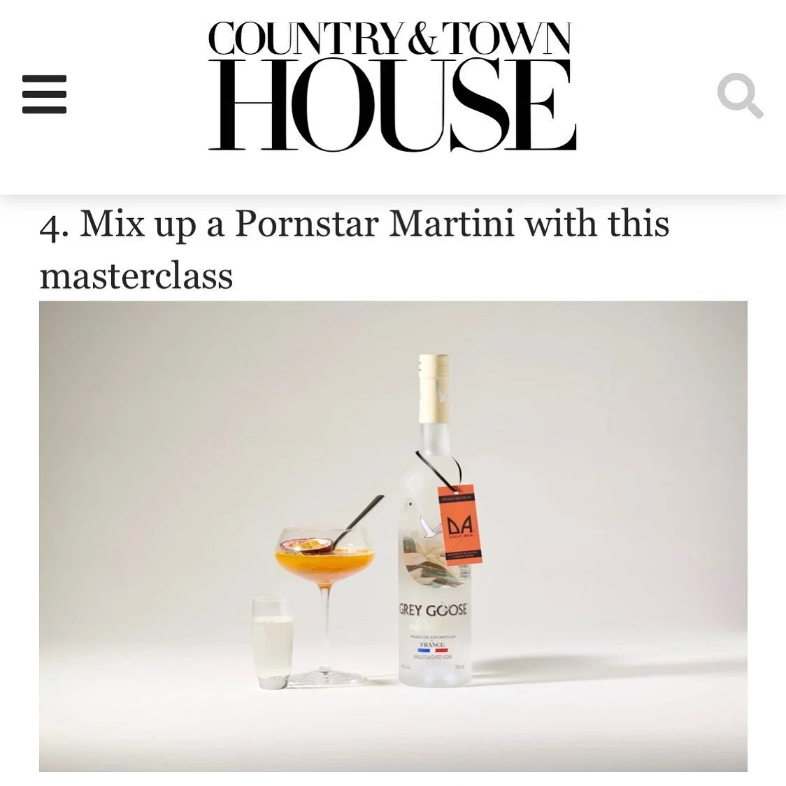 Check us out in @countryandtownhouse In Friend date ideas for Valentines and Most Romantic Valentines Day at home. Kit only options and live masterclass options with Douglas Ankrah, creator of the world famous #pornstarmartini #cocktails  #OPMK #cocktailsofinstagram #cocktailsathome #cocktailkit #pstar #bespokegifts #cocktaillovers
#corporategifting #valentinesday