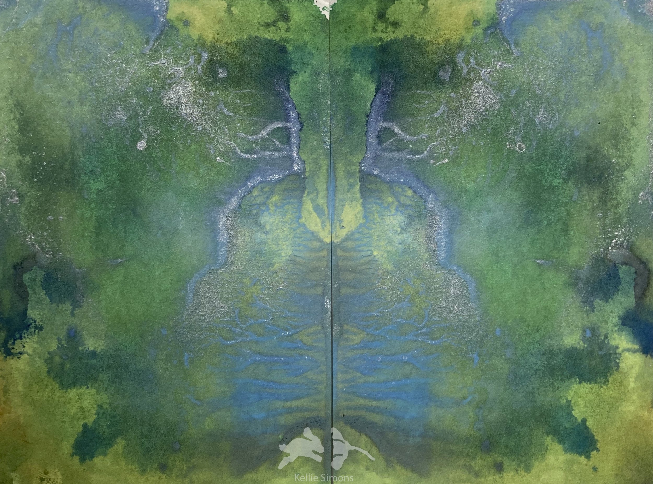 Flooded Fields Shimmering in Misty Spring
(Ink on paper, 8x6 inches together, July 2022)