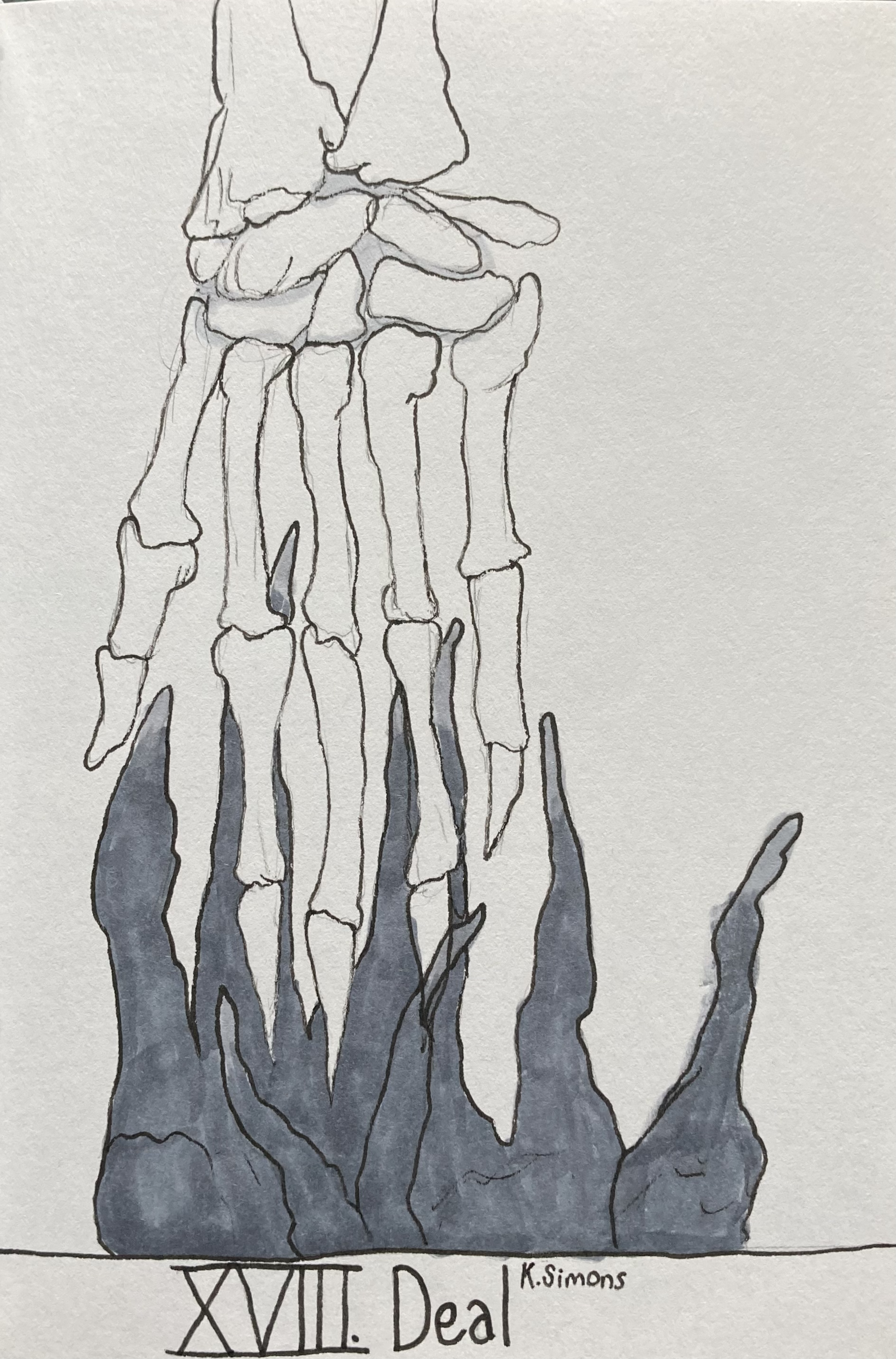 Deal (Pen, pencil & marker on paper, 4x6 inches, October 2025)