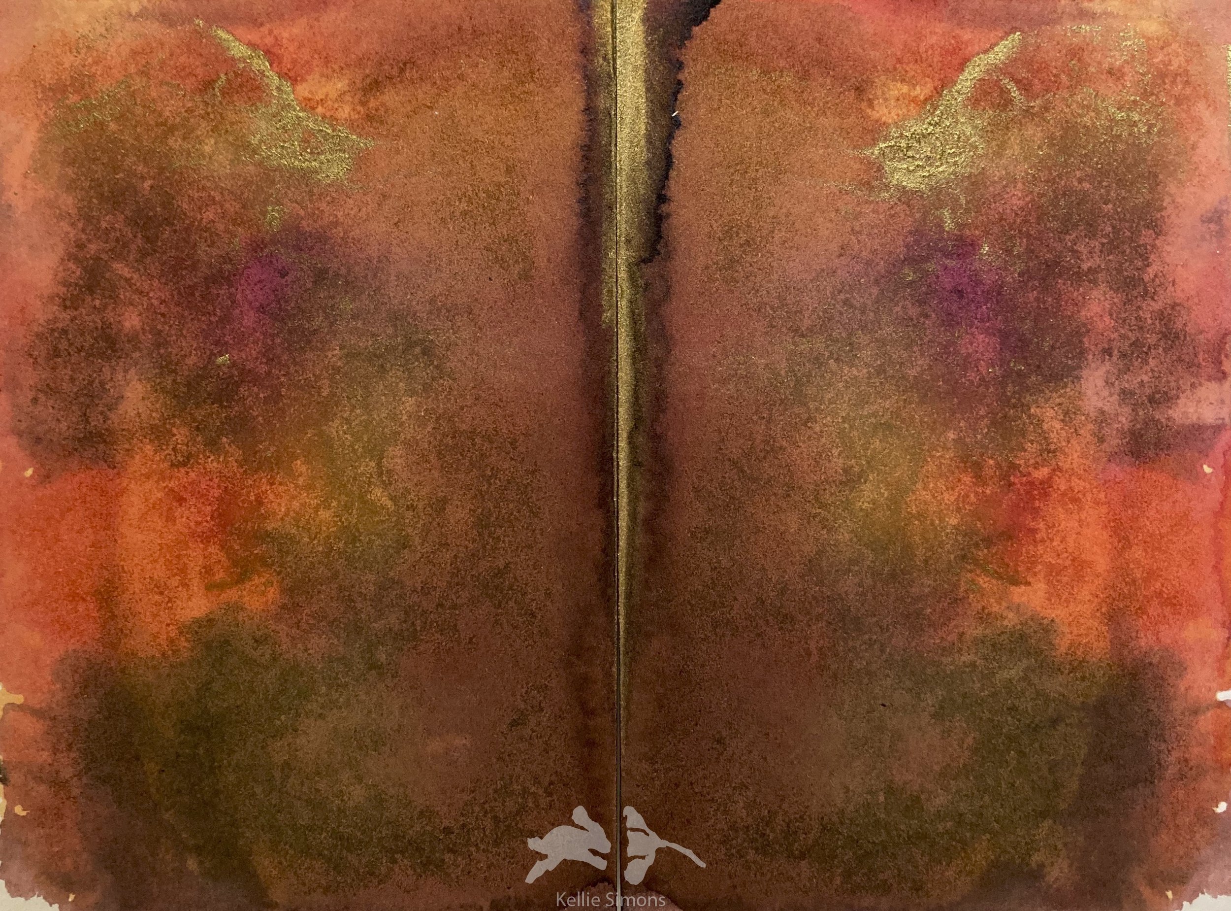 A Fiery Dawn (Ink on paper, 8x6 inches together, July 2022)