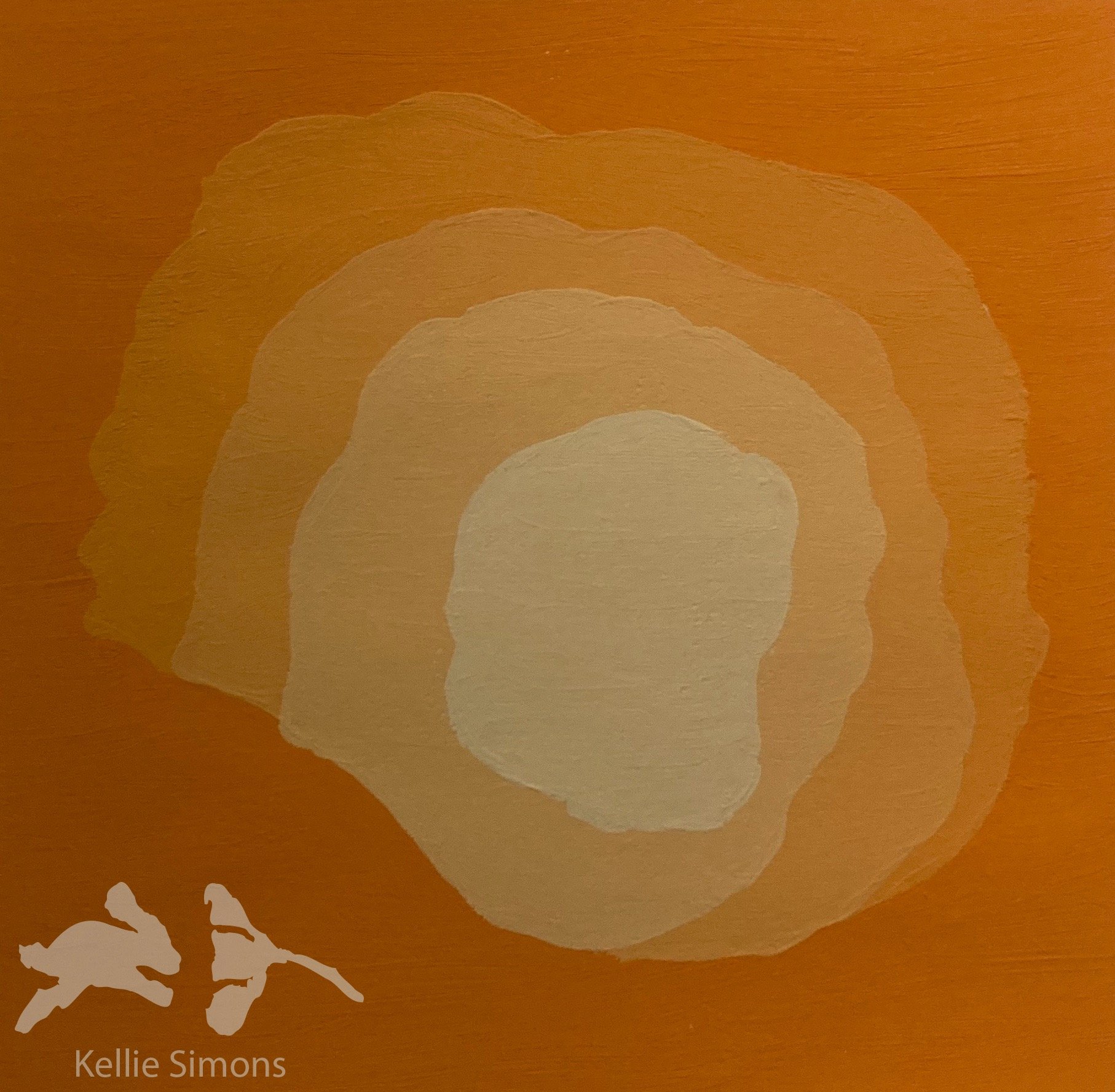 Orange Yellow Cave (Gouache on paper, 5.25x5.25 inches, June 2021)