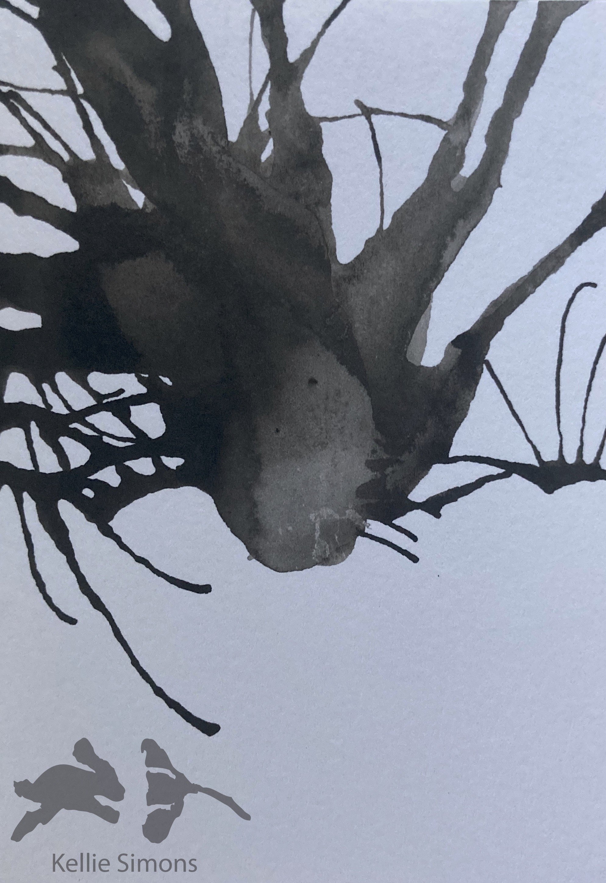 Hansel & Gretel Horror Revisited 3A (Ink on paper, 2.5x3.5 inches, November 2020)