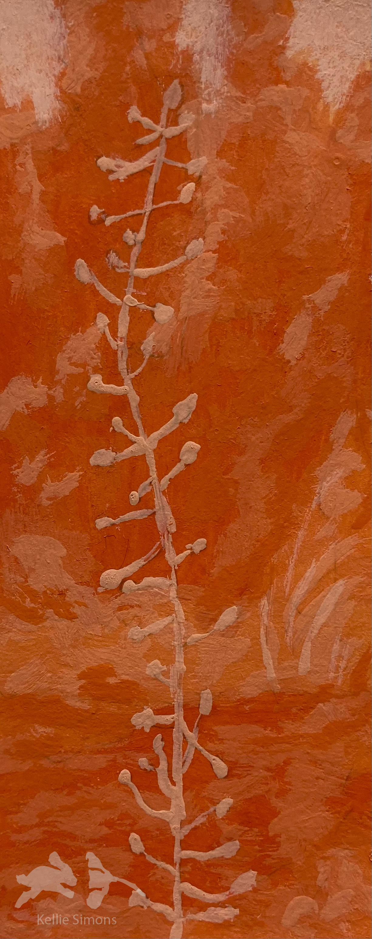 Scraggly Plant (Gouache on paper, 1.5x4 inches, June 2025)