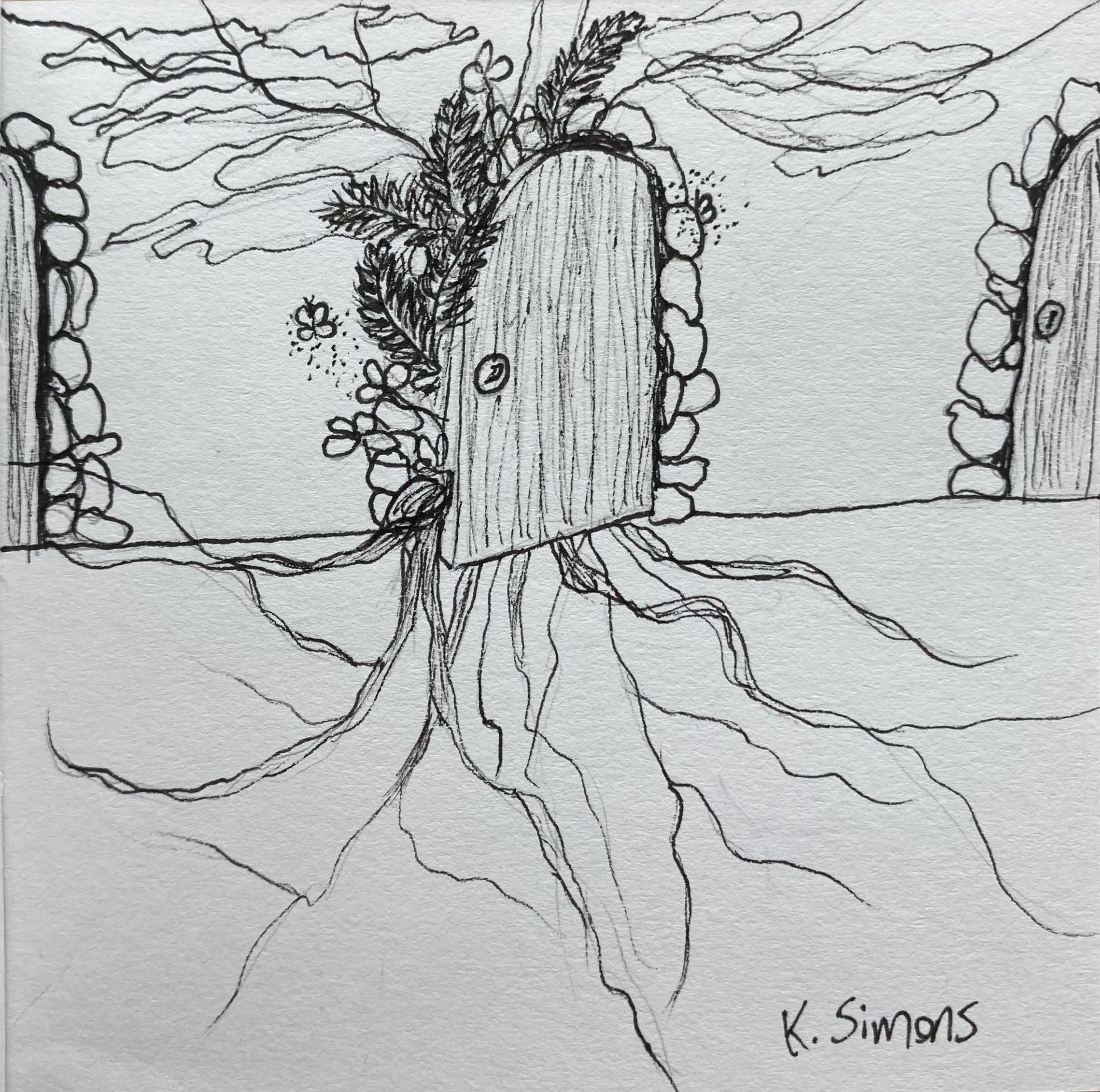 Discover (Pen & pencil on paper, 3.75x3.75 inches, October 2024)