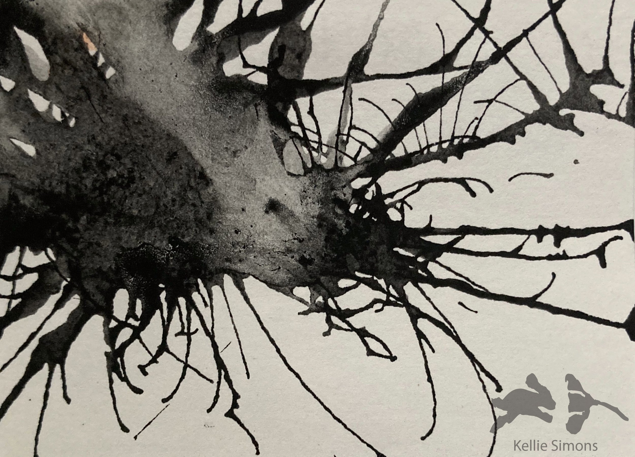 The Goose Girl Horror Revisited 1A (Ink on paper, 3.5x2.5 inches, October 2020)