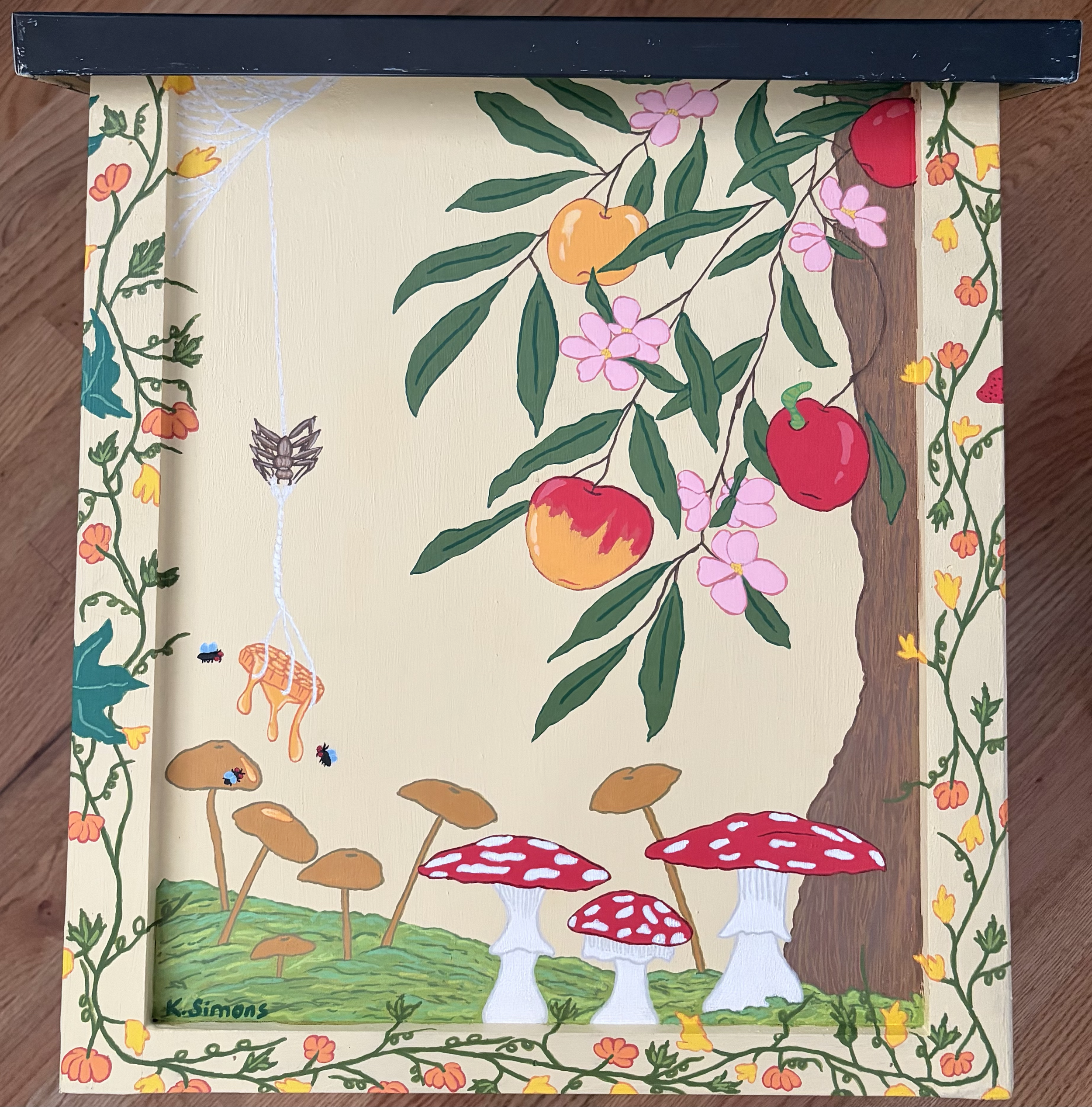 Little Free Library - Side 2 (Acrylic paint marker on wood, approx. 16x18 inches, June 2026)