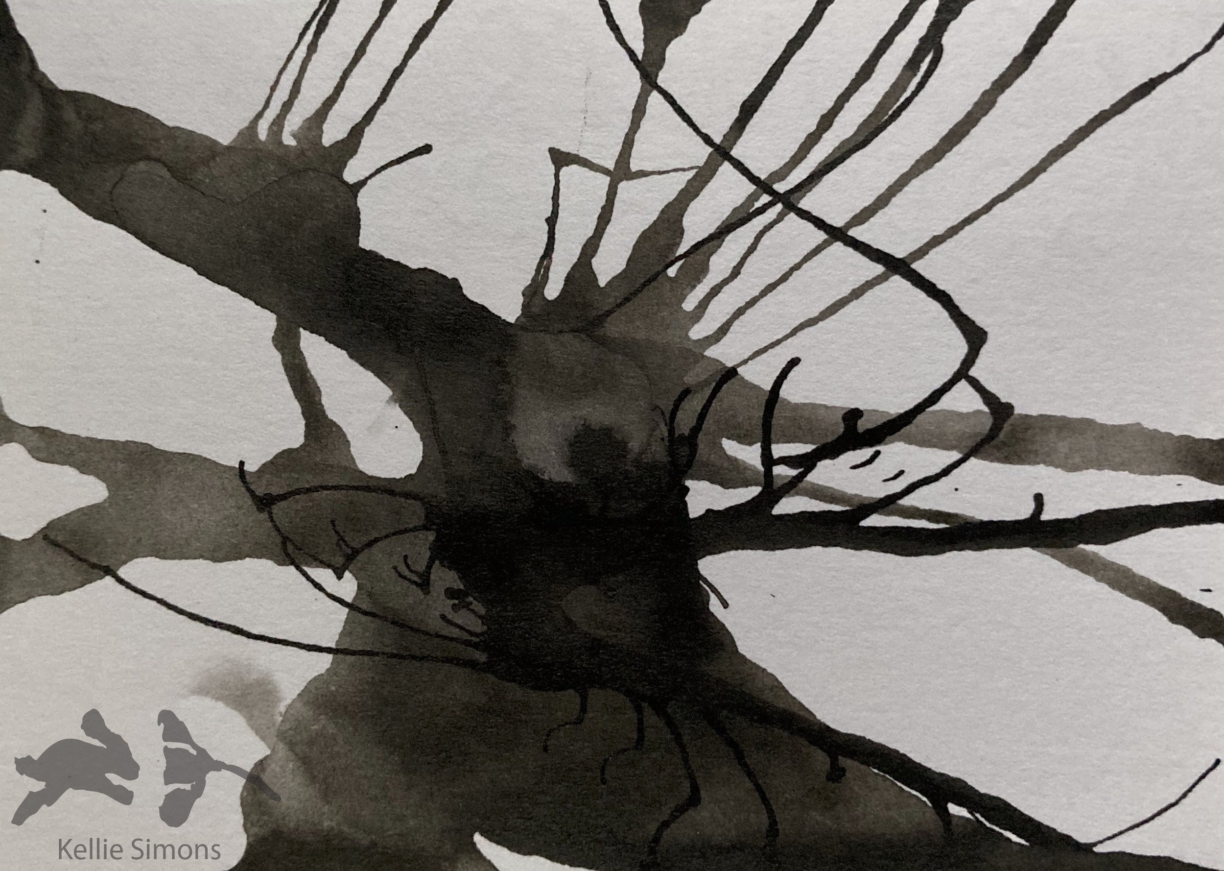 The Pink Horror Revisited 1A (Ink on paper, 3.5x2.5 inches, October 2020)