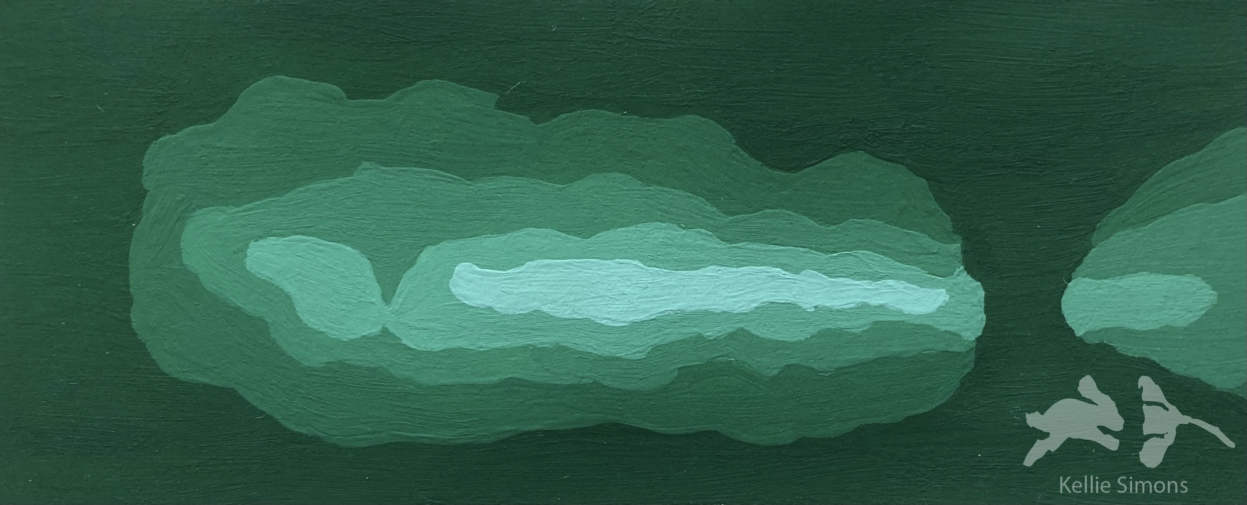 Cave - Value Study (Gouache on paper, 3.75x1.5 inches, December 2023)