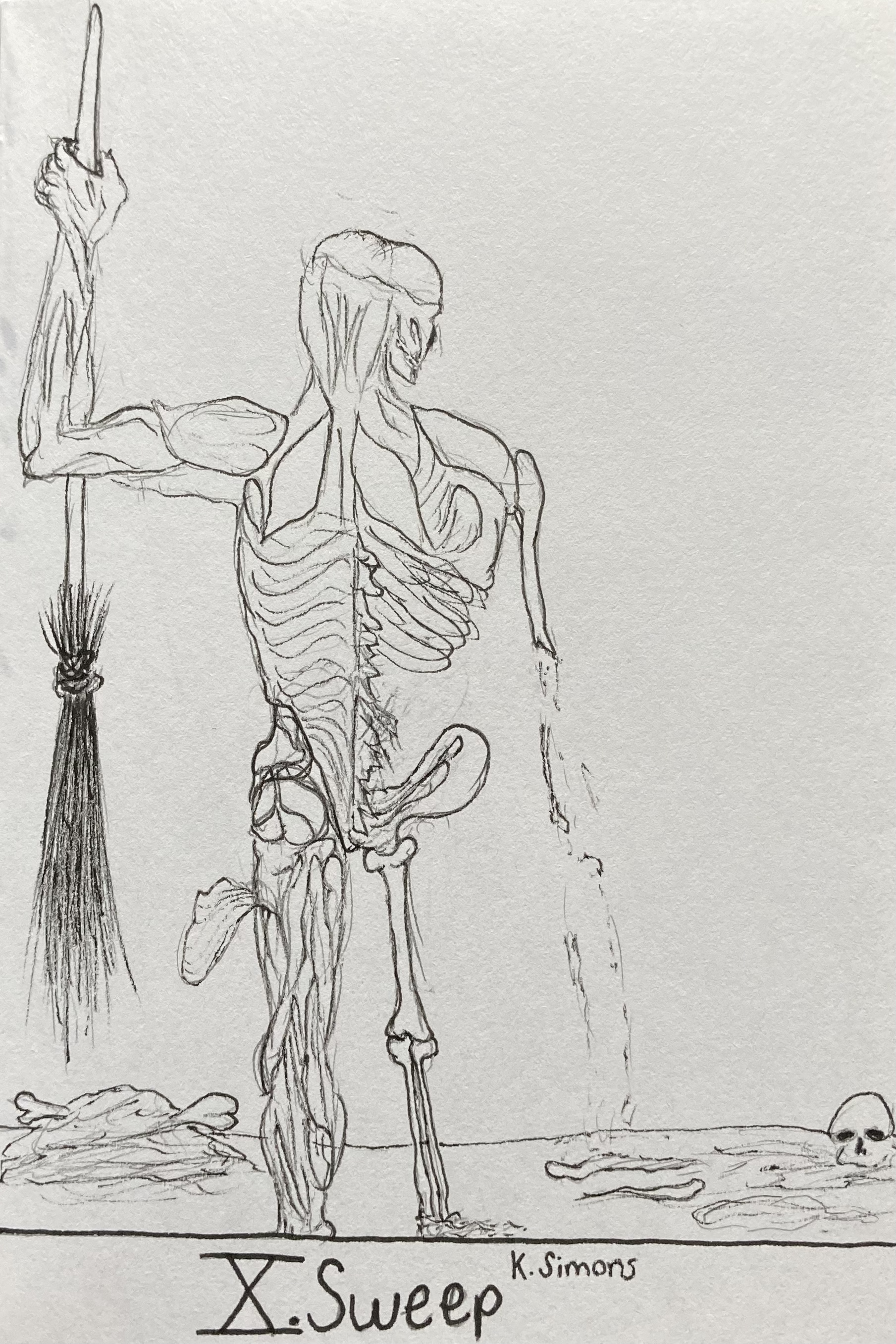 Sweep (Pen & pencil on paper, 4x6 inches, October 2025)