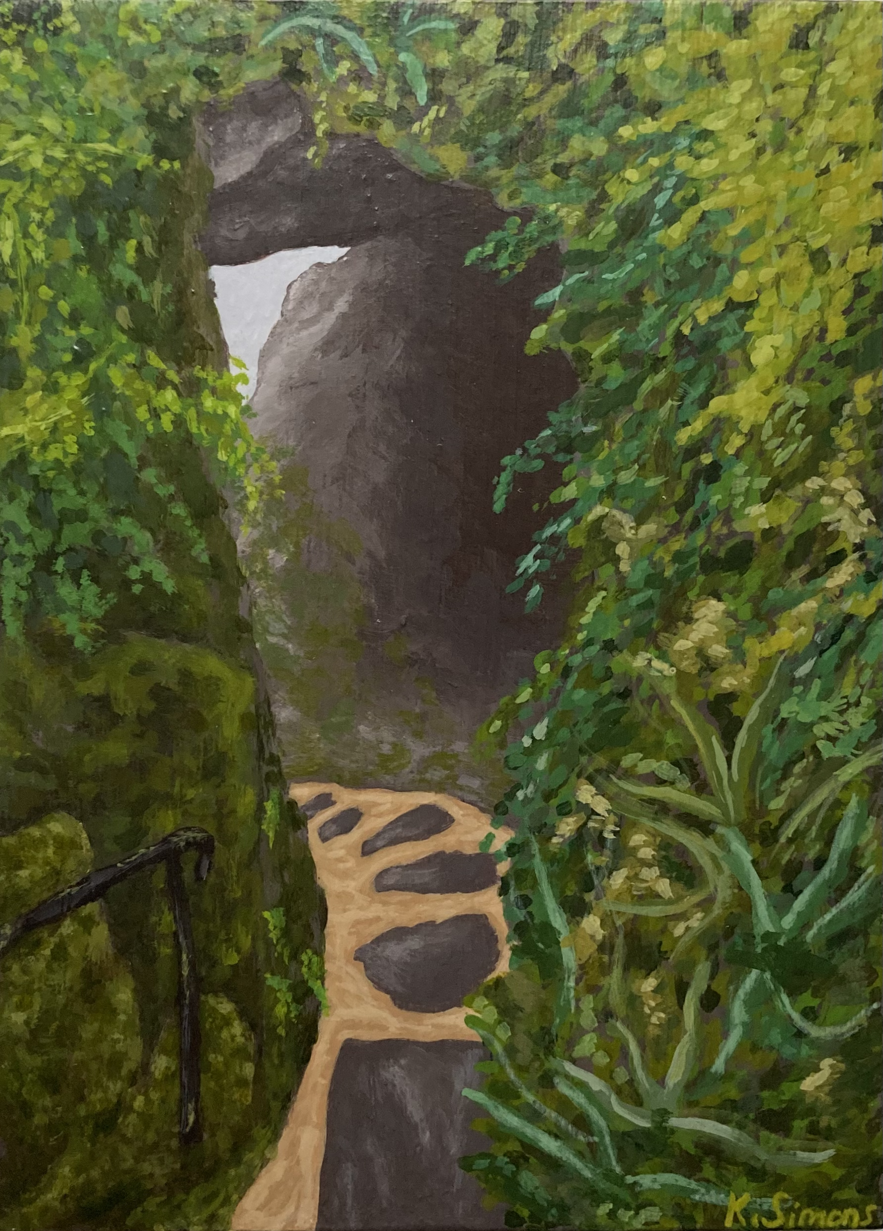 Fernery (Acrylic on board, 5x7 inches, January 2024)