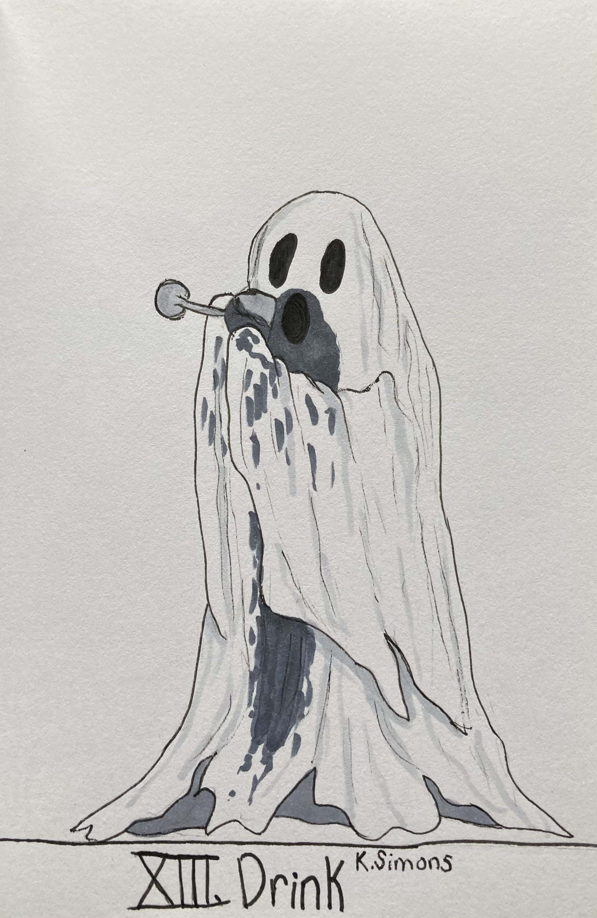 Drink (Pen, pencil & marker on paper, 4x6 inches, October 2025)