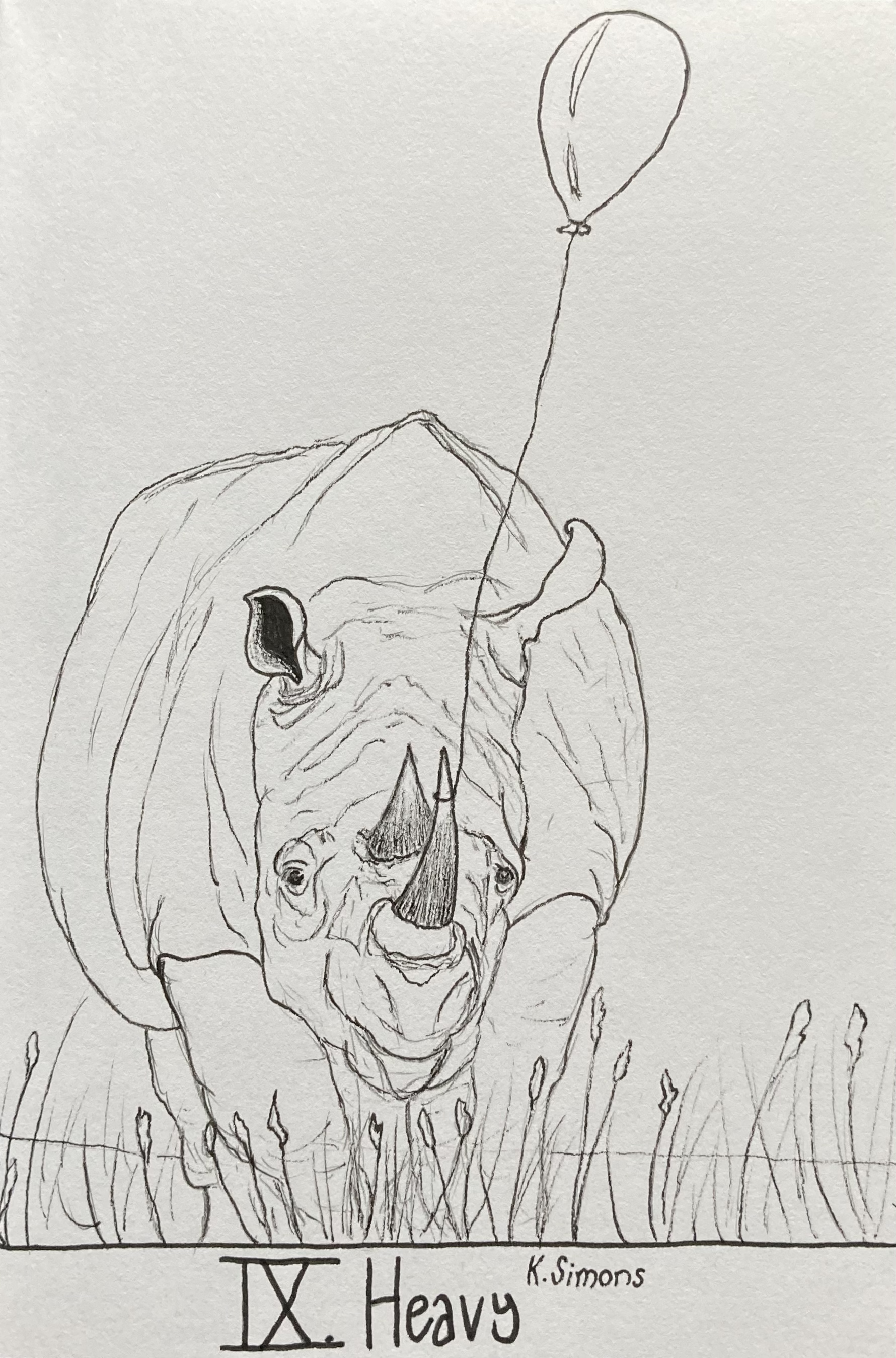 Heavy (Pen & pencil on paper, 4x6 inches, October 2025)