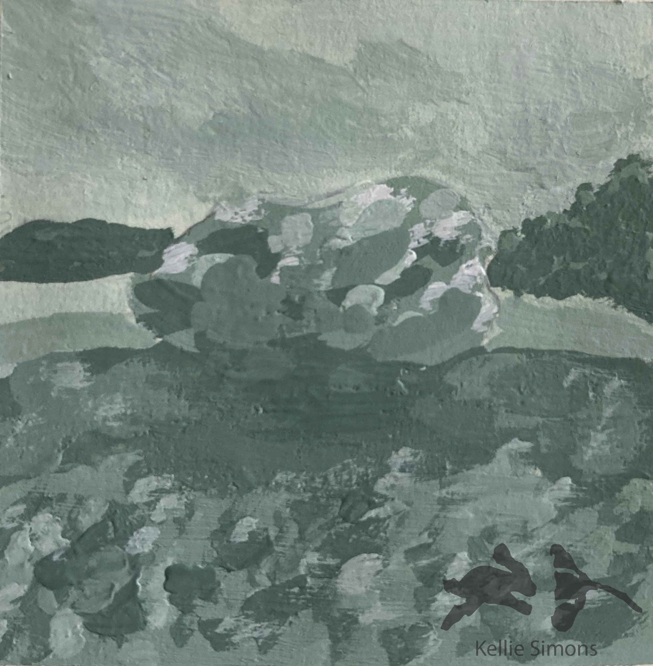 Boulder (Gouache on paper, 1.75x1.75 inches, January 2022)