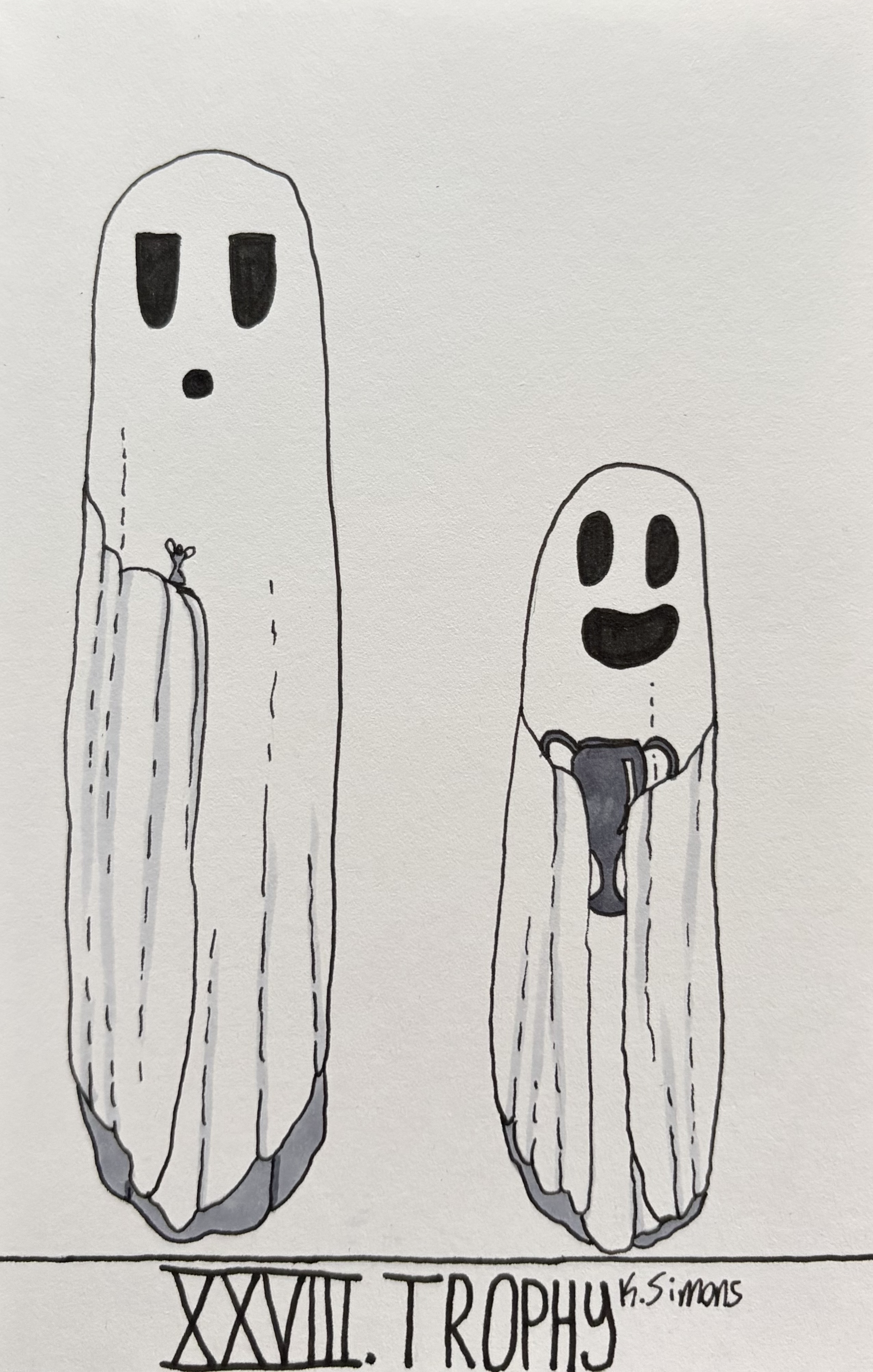 Trophy (Pen, pencil & marker on paper, 4x6 inches, October 2026)