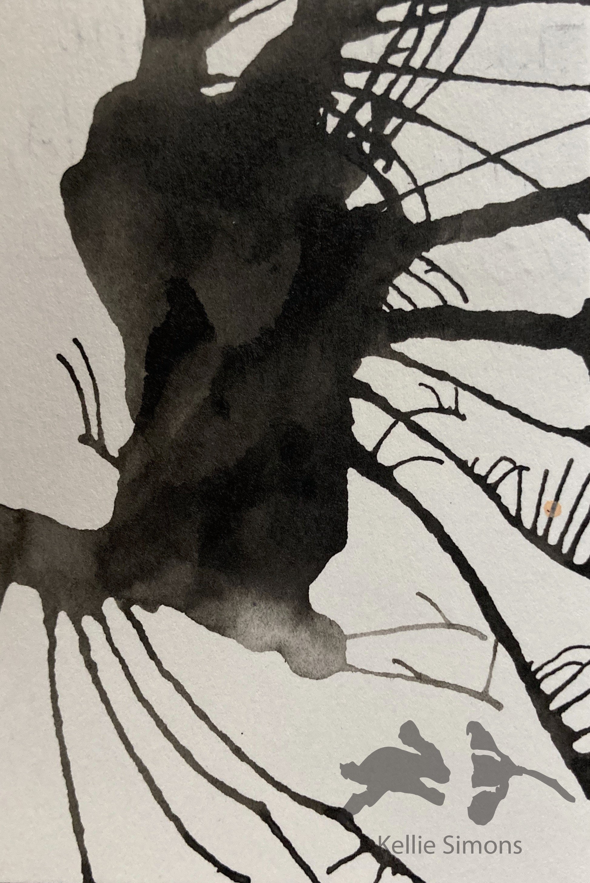 The White Snake Horror 9A (Ink on paper, 2.5x3.5 inches, October 2020)