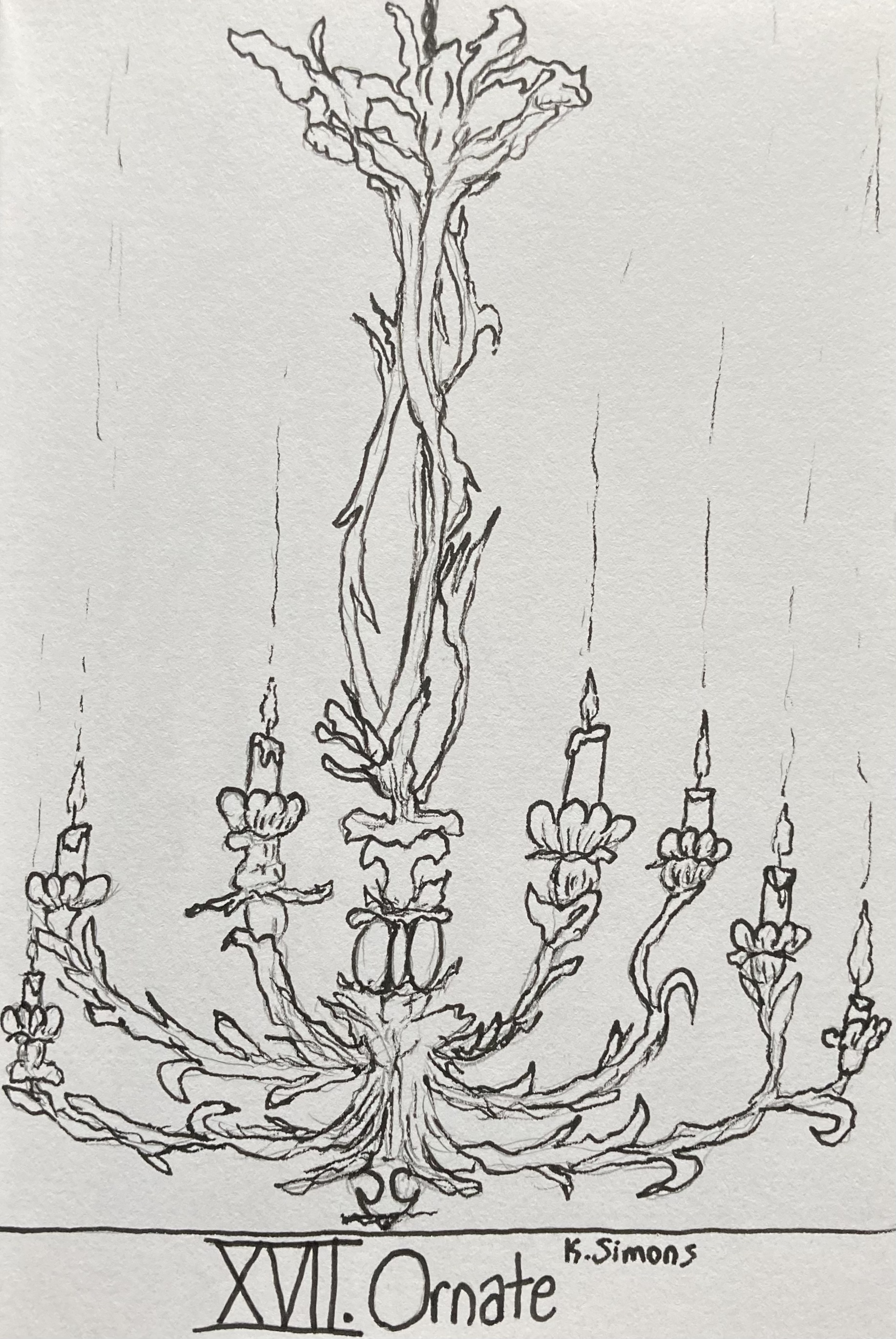 Ornate (Pen & pencil on paper, 4x6 inches, October 2025)