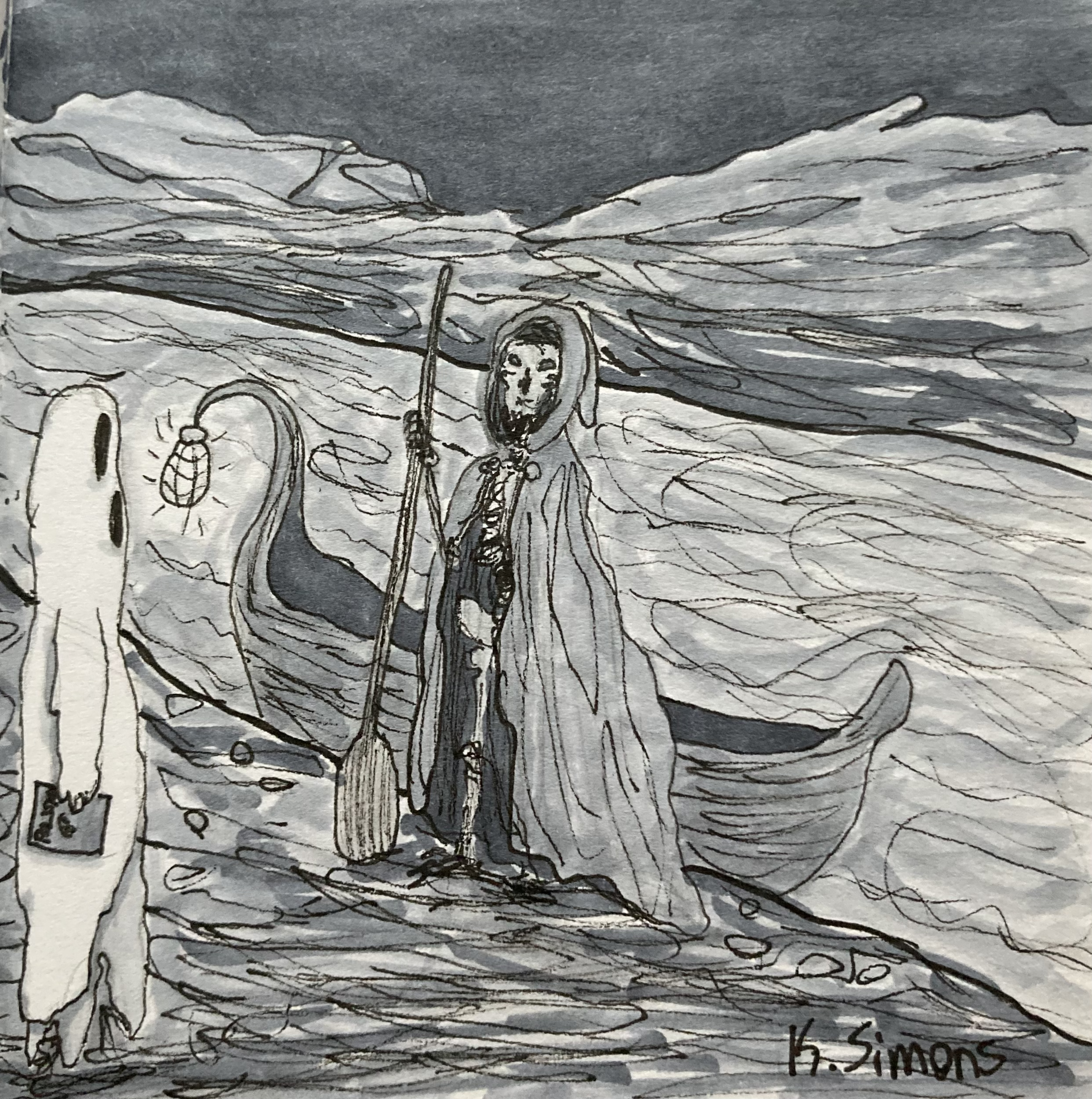 Passport (Pen, pencil & marker on paper, 3.75x3.75 inches, October 2024)