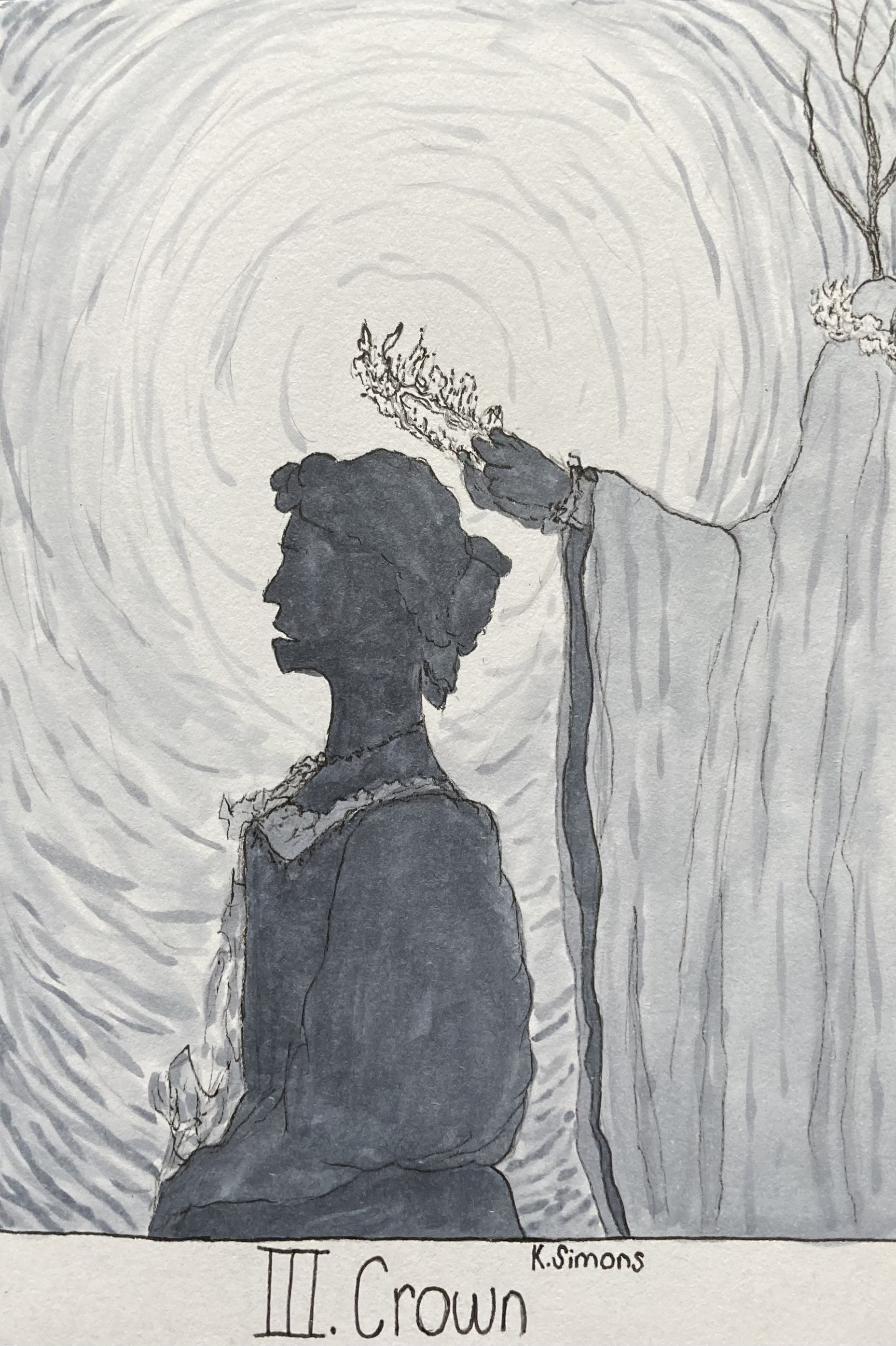 Crown (Pen, pencil & marker on paper, 4x6 inches, October 2025)