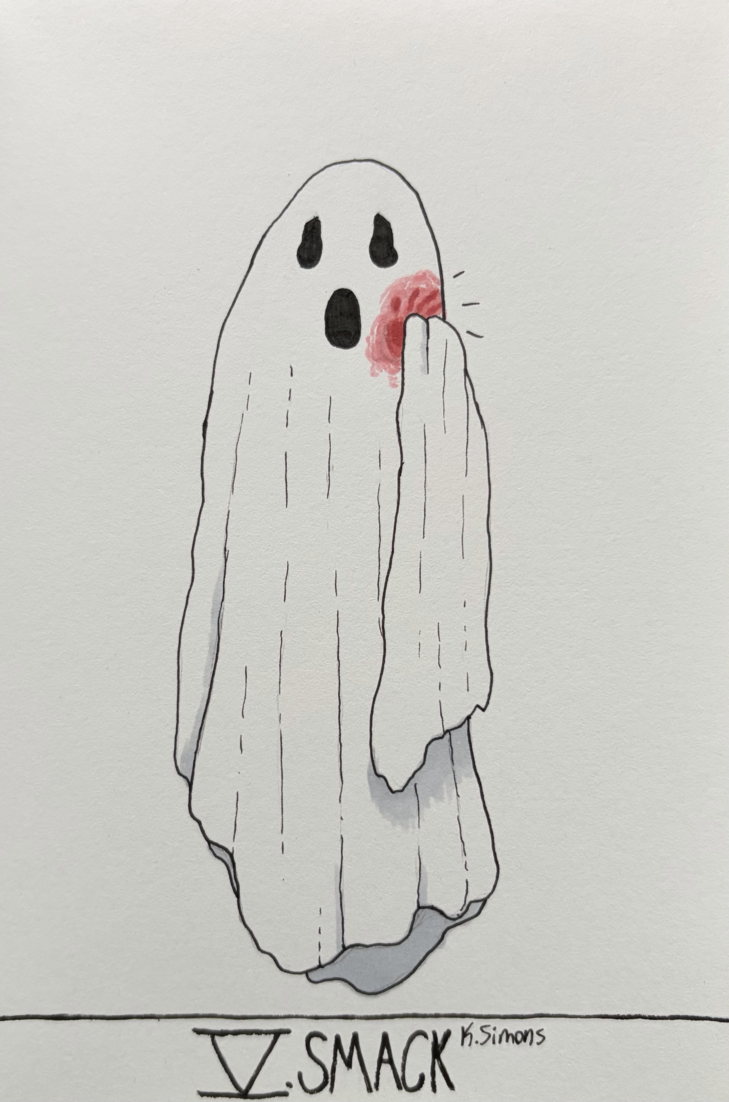 Smack (Pen, pencil & marker on paper, 4x6 inches, October 2026)
