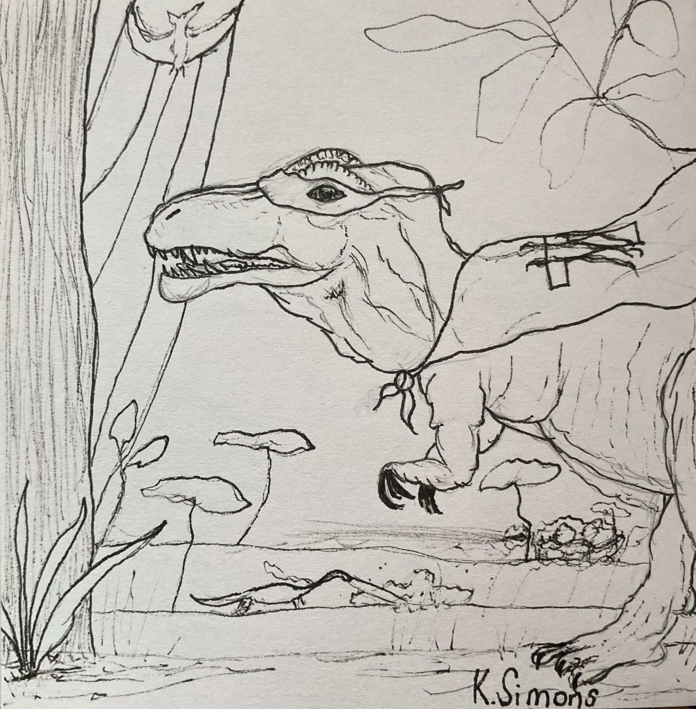 Super (Pen & pencil on paper, 3.75x3.75 inches, July 2025)