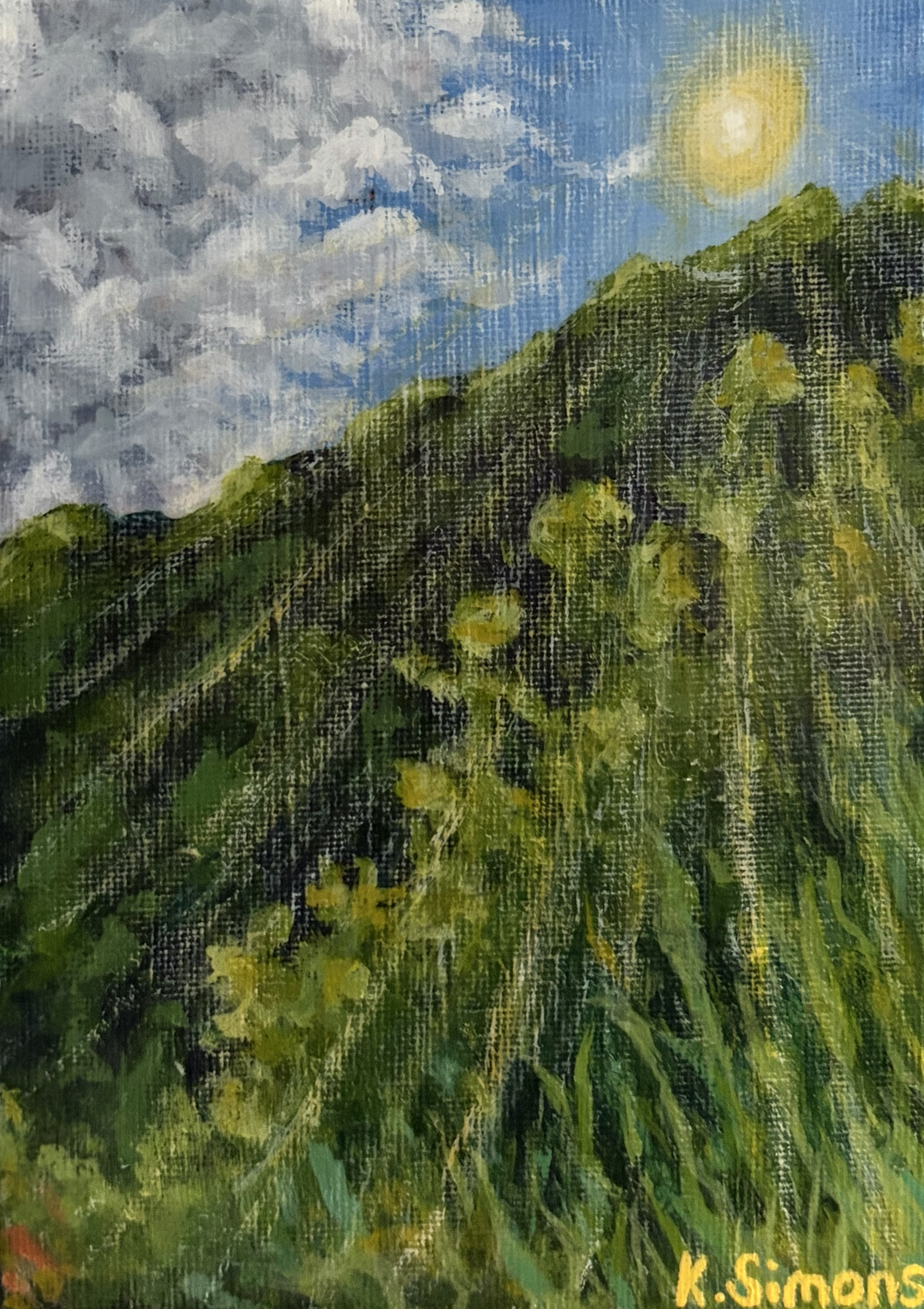 Shenandoah Sunshine (Acrylic on canvas, 5x7 inches, July 2026)