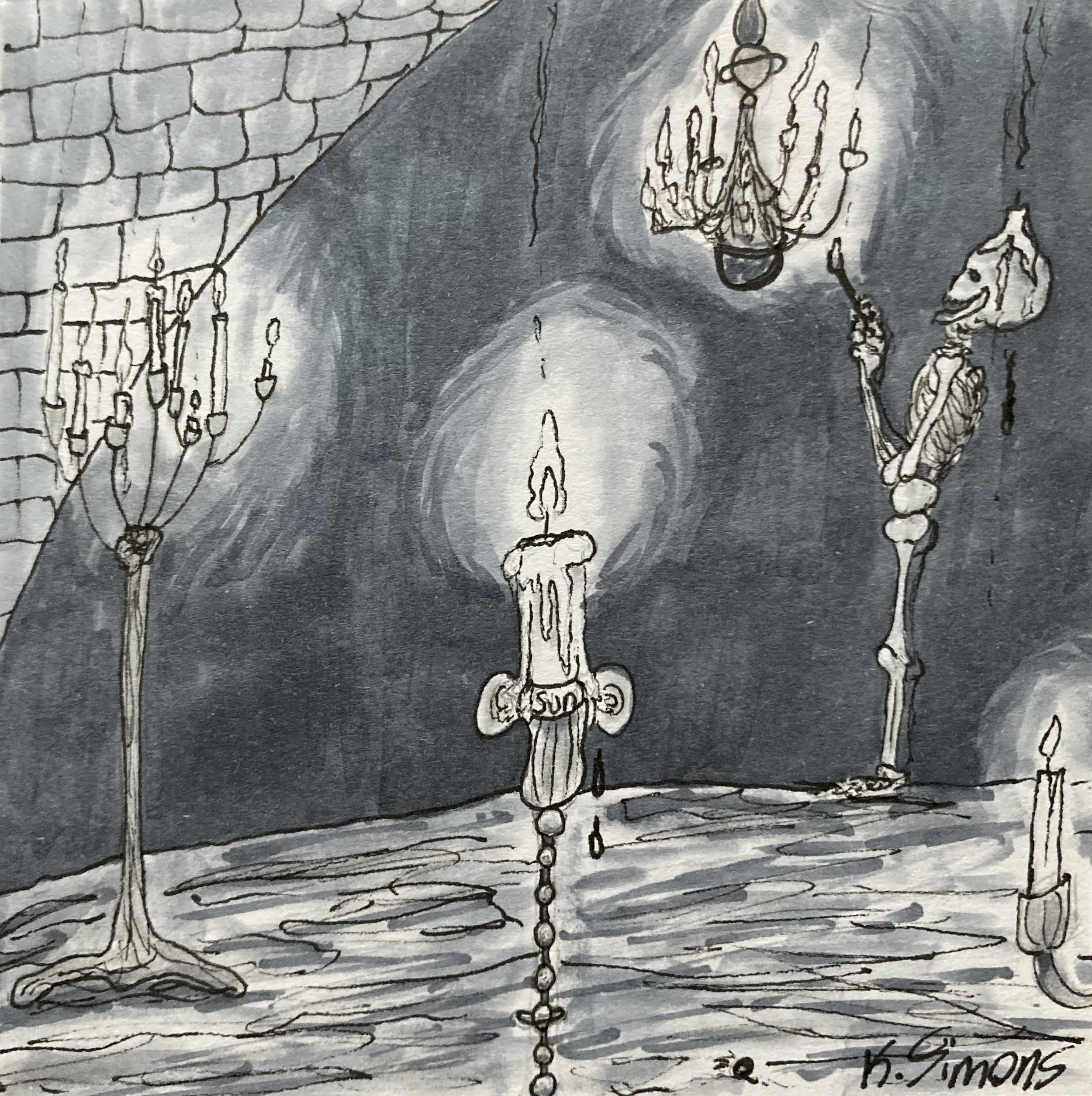 Sun (Pen, pencil & marker on paper, 3.75x3.75 inches, October 2024)