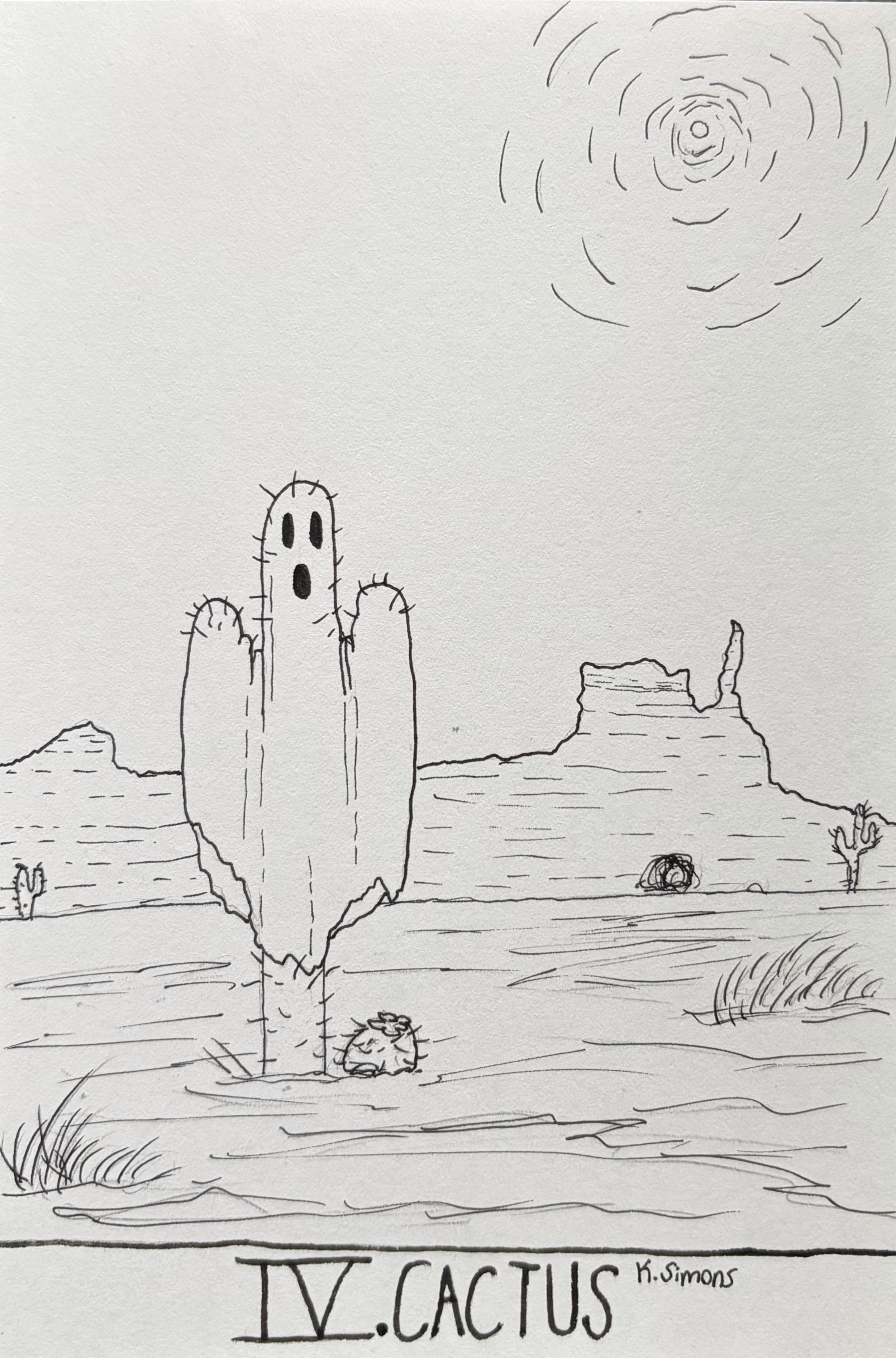 (Pen & pencil on paper, 4x6 inches, October 2026)