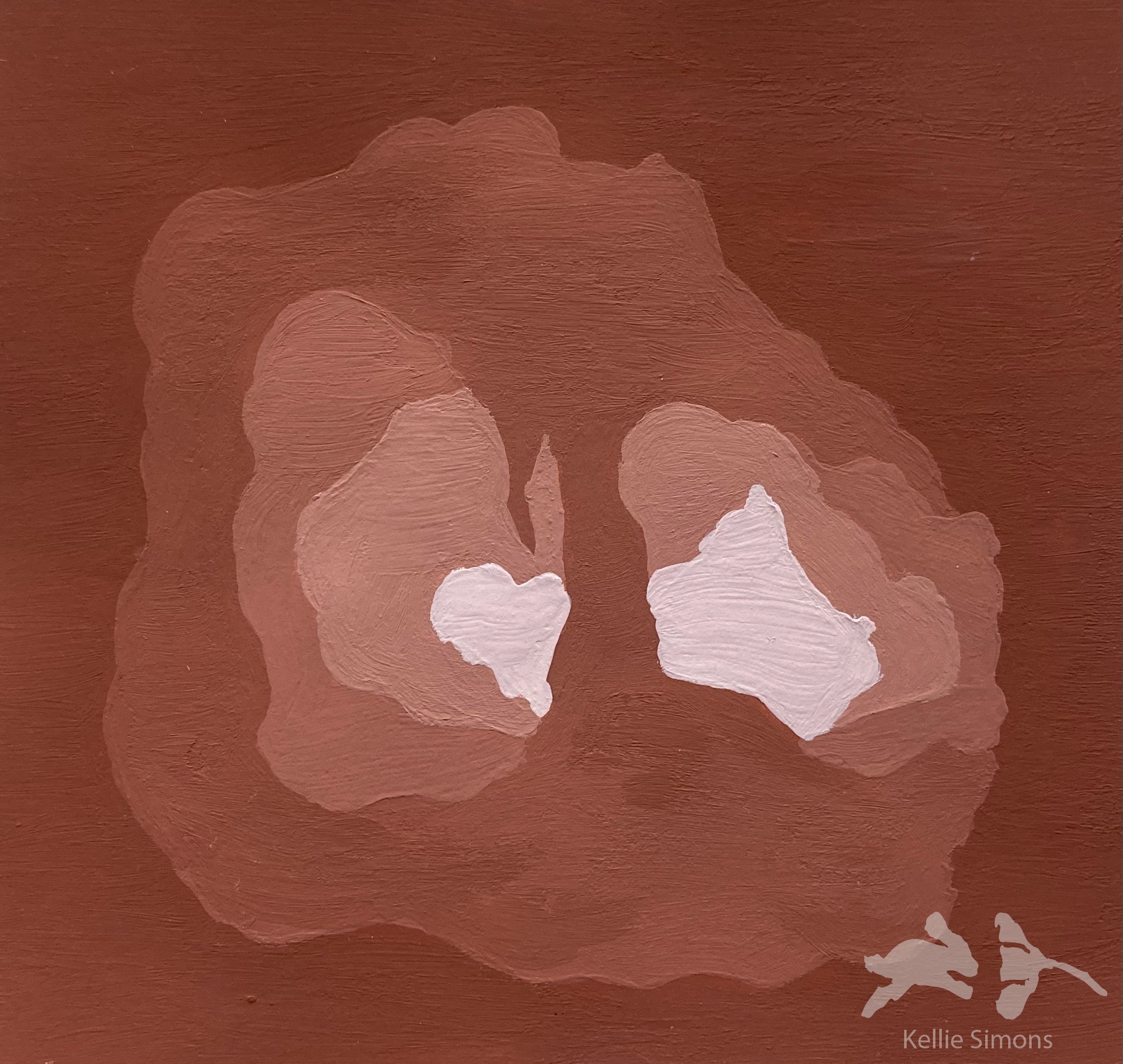 Cave - Value Study (Gouache on paper, 4x3.75 inches, December 2023)