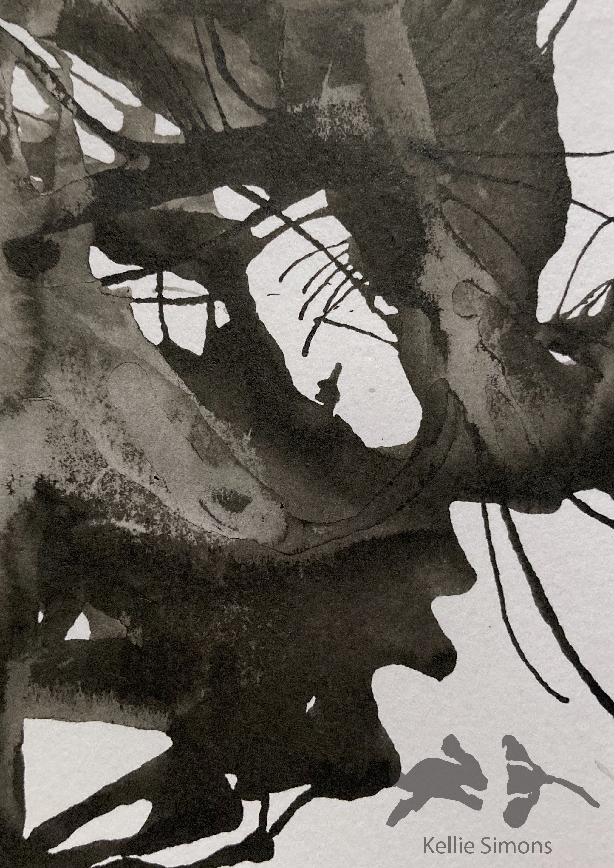 The White Snake Horror Revisited 2A (Ink on paper, 2.5x3.5 inches, October 2020)