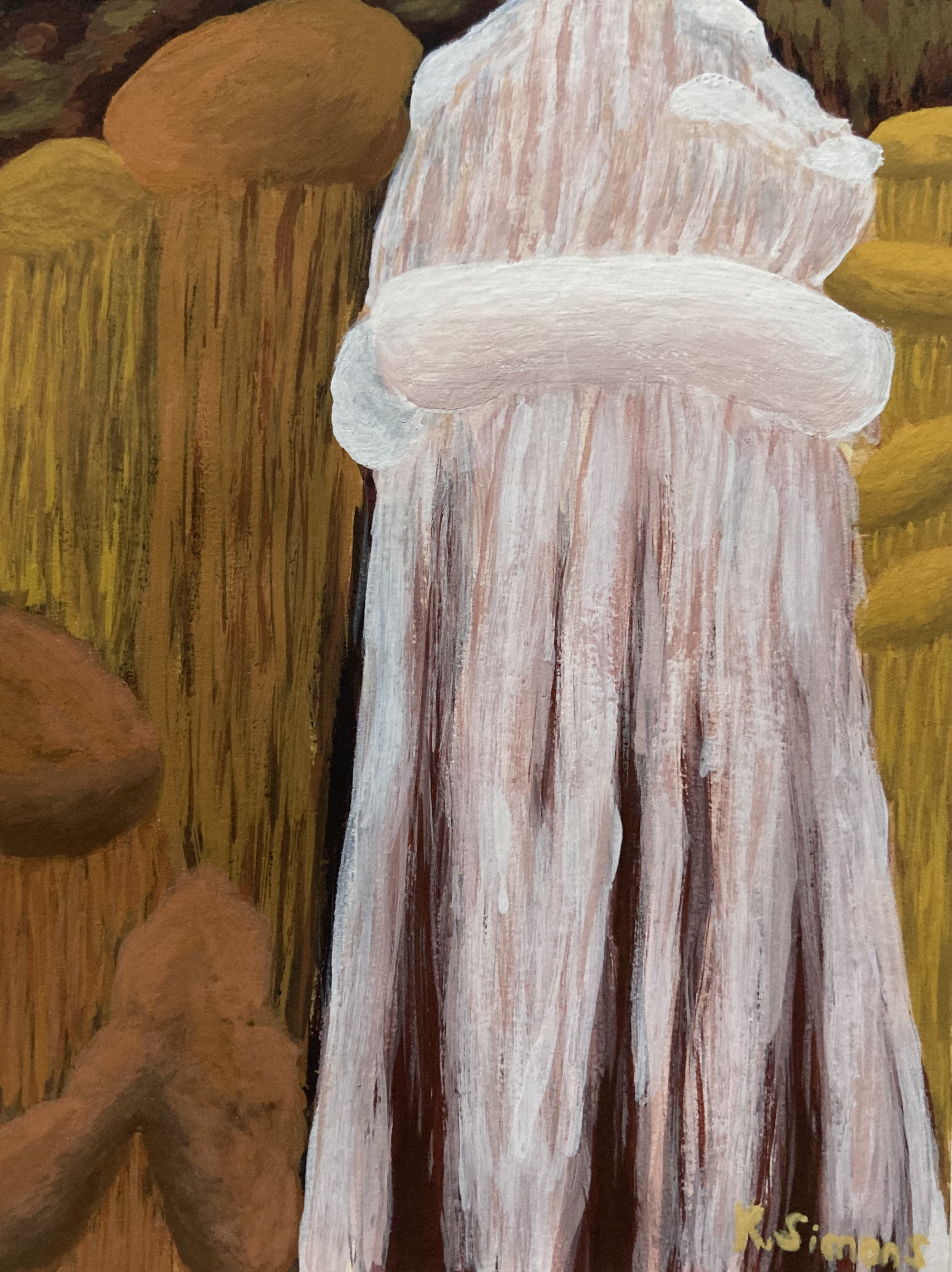 Rock Formations - Slightly Resembling Jellyfish (Gouache on paper, 3x3.75 inches, March 2024)