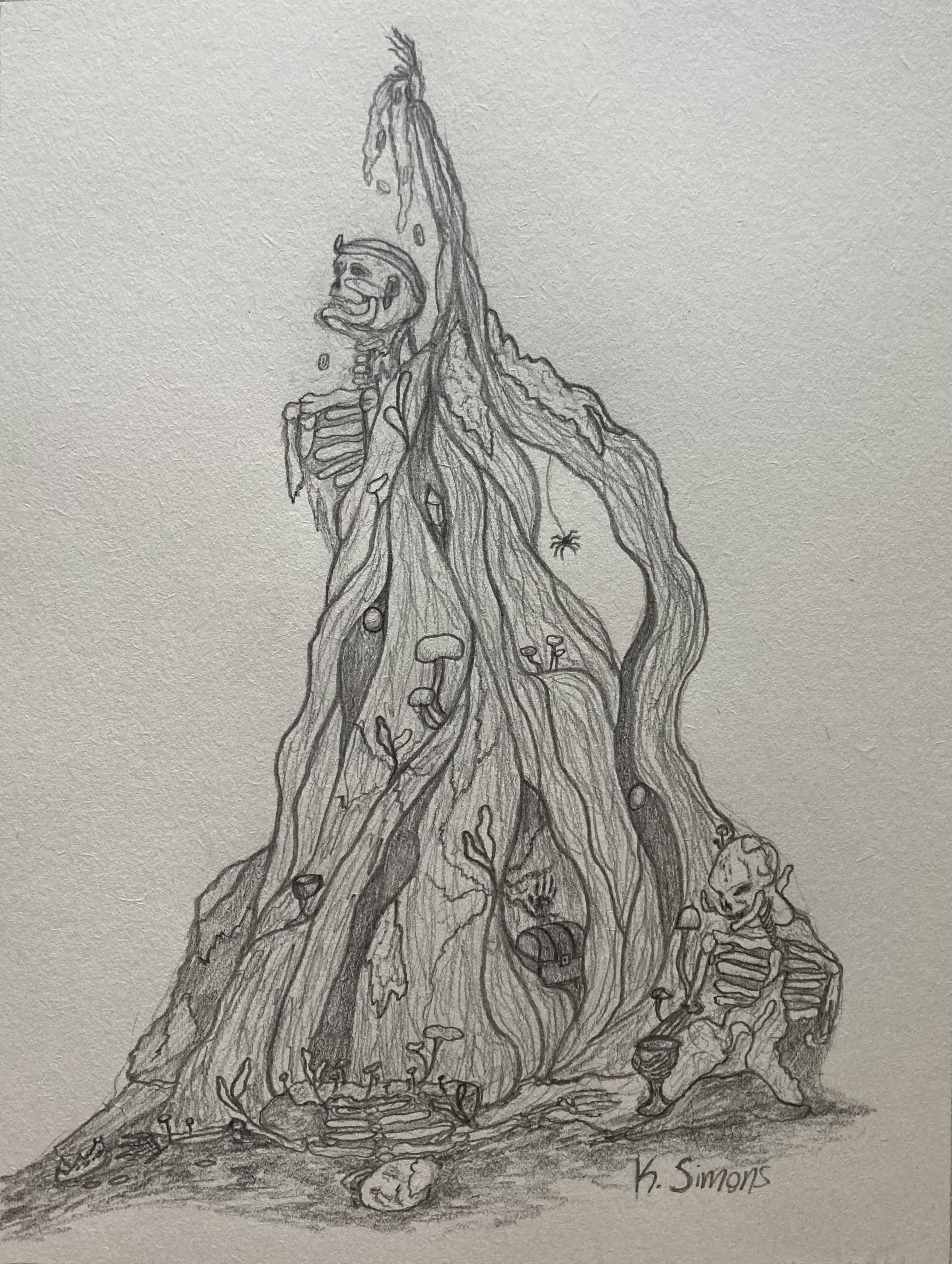 Greed (Pencil on paper, 6x8 inches, May 2024)
