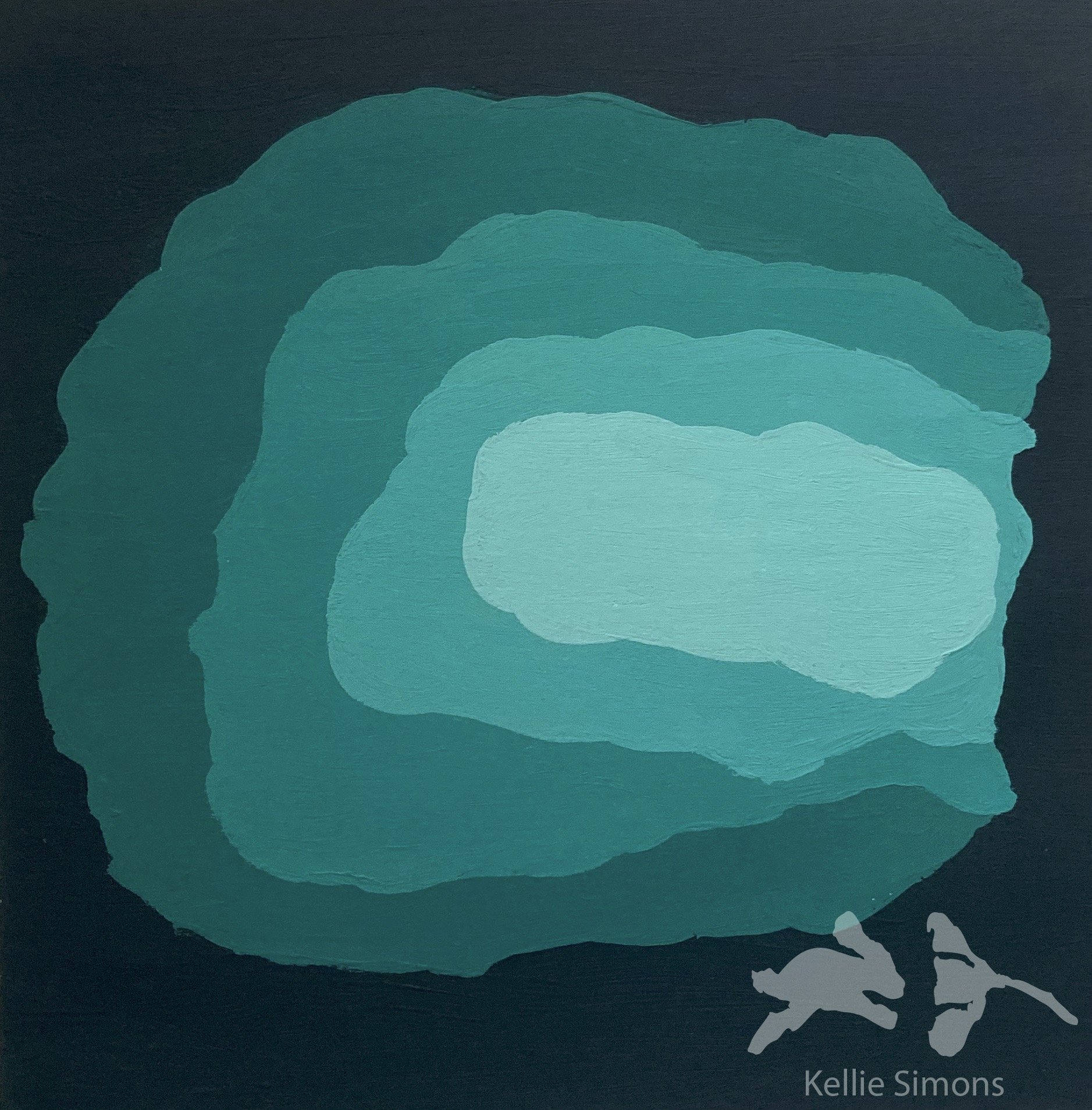 Viridian Cave (Gouache on paper, 5.25x5.25 inches, June 2021)