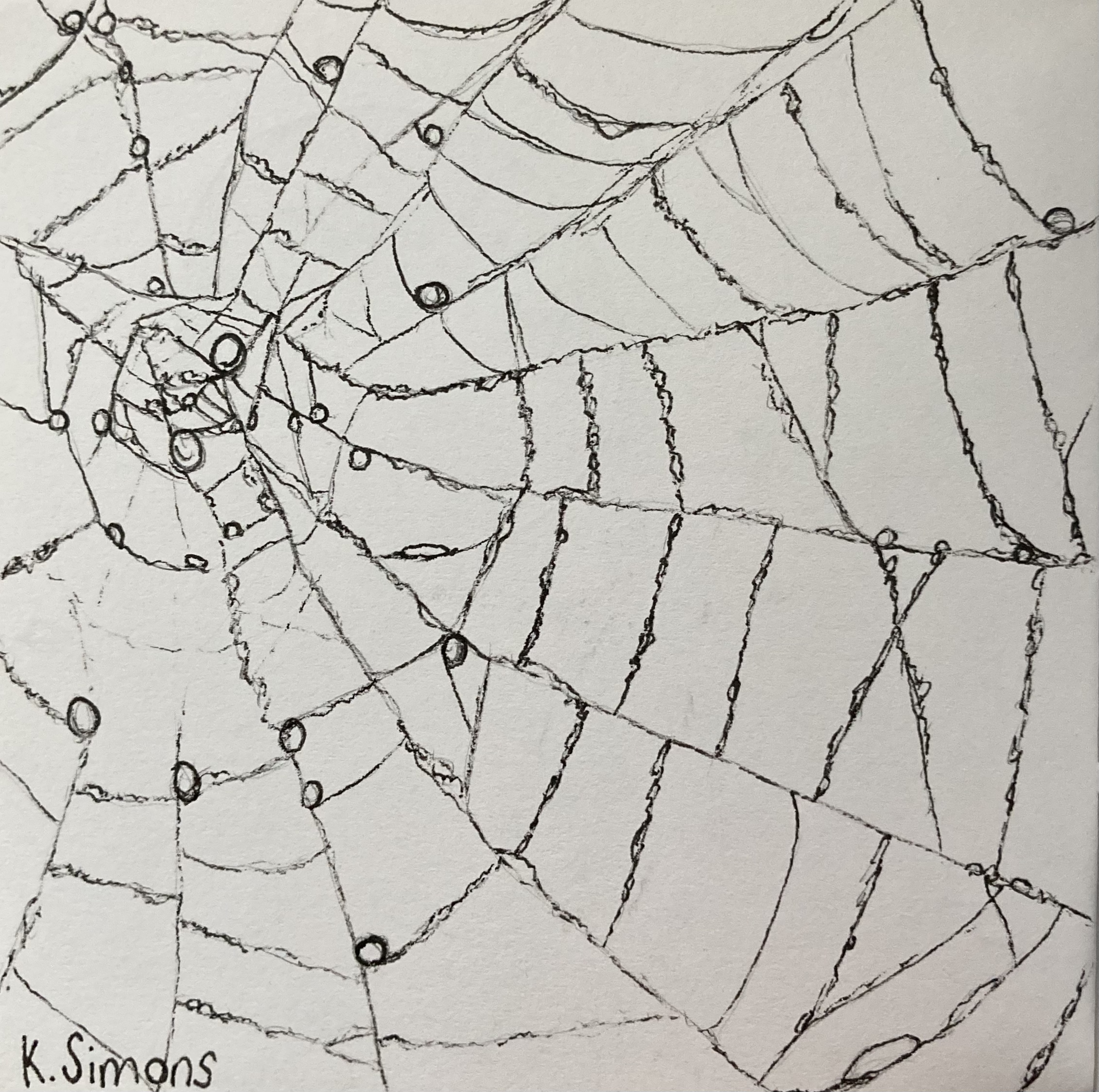 Weave (Pen & pencil on paper, 3.75x3.75 inches, October/November 2025)