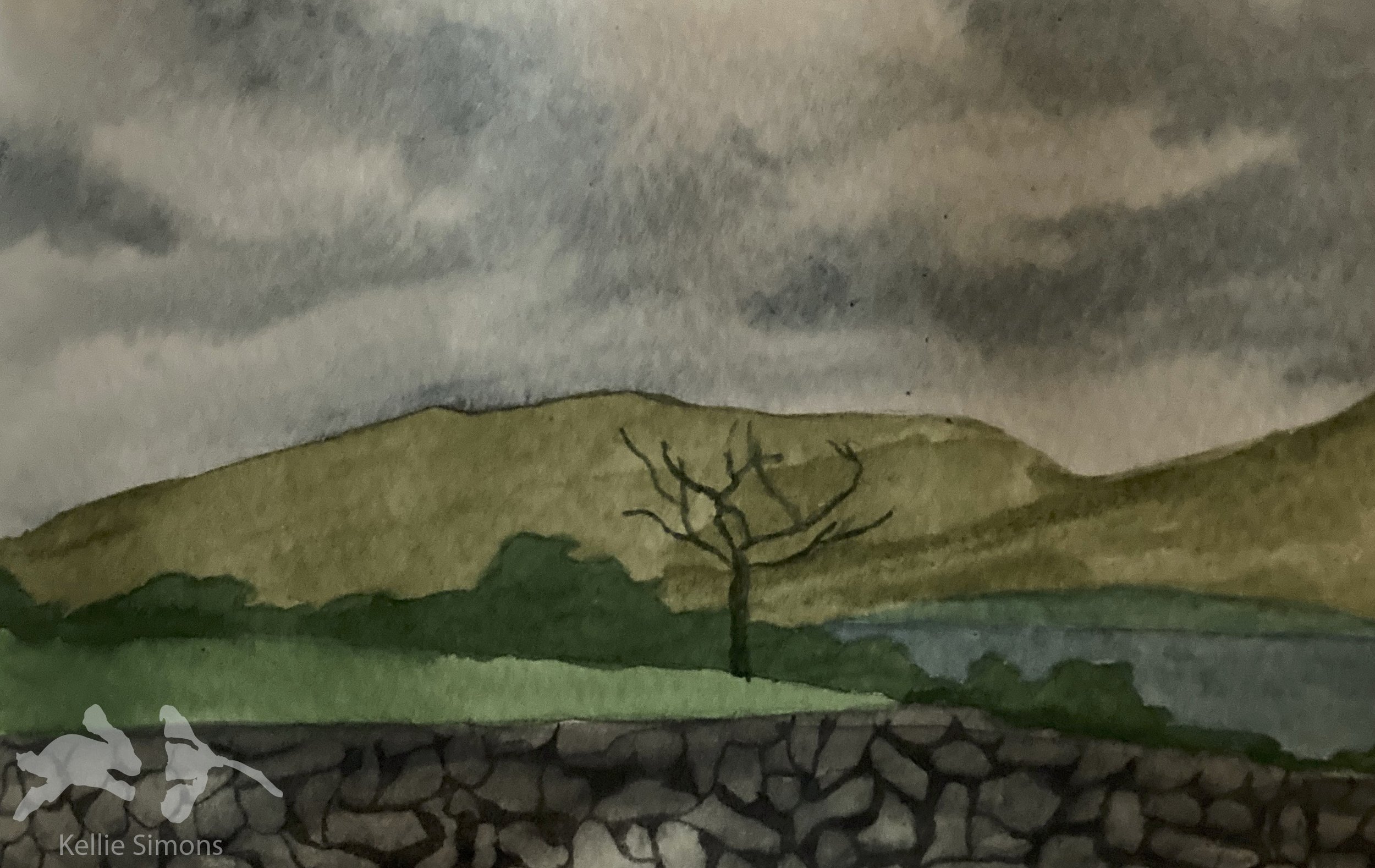 Ireland Memory (Watercolor, 5x3.5 inches, October 2020)