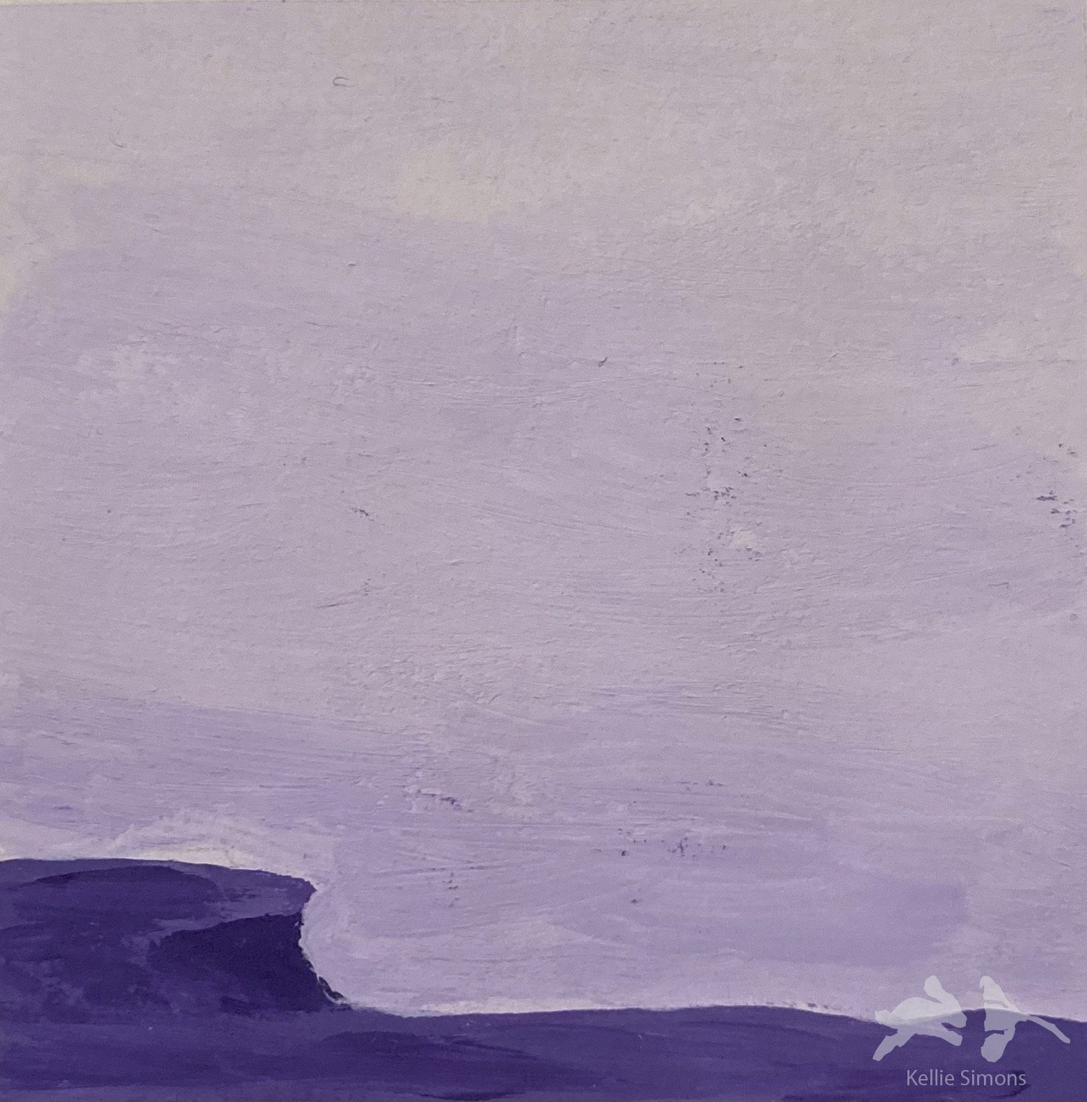 At the Edge (Gouache on paper, 1.75x1.75 inches, August 2022)