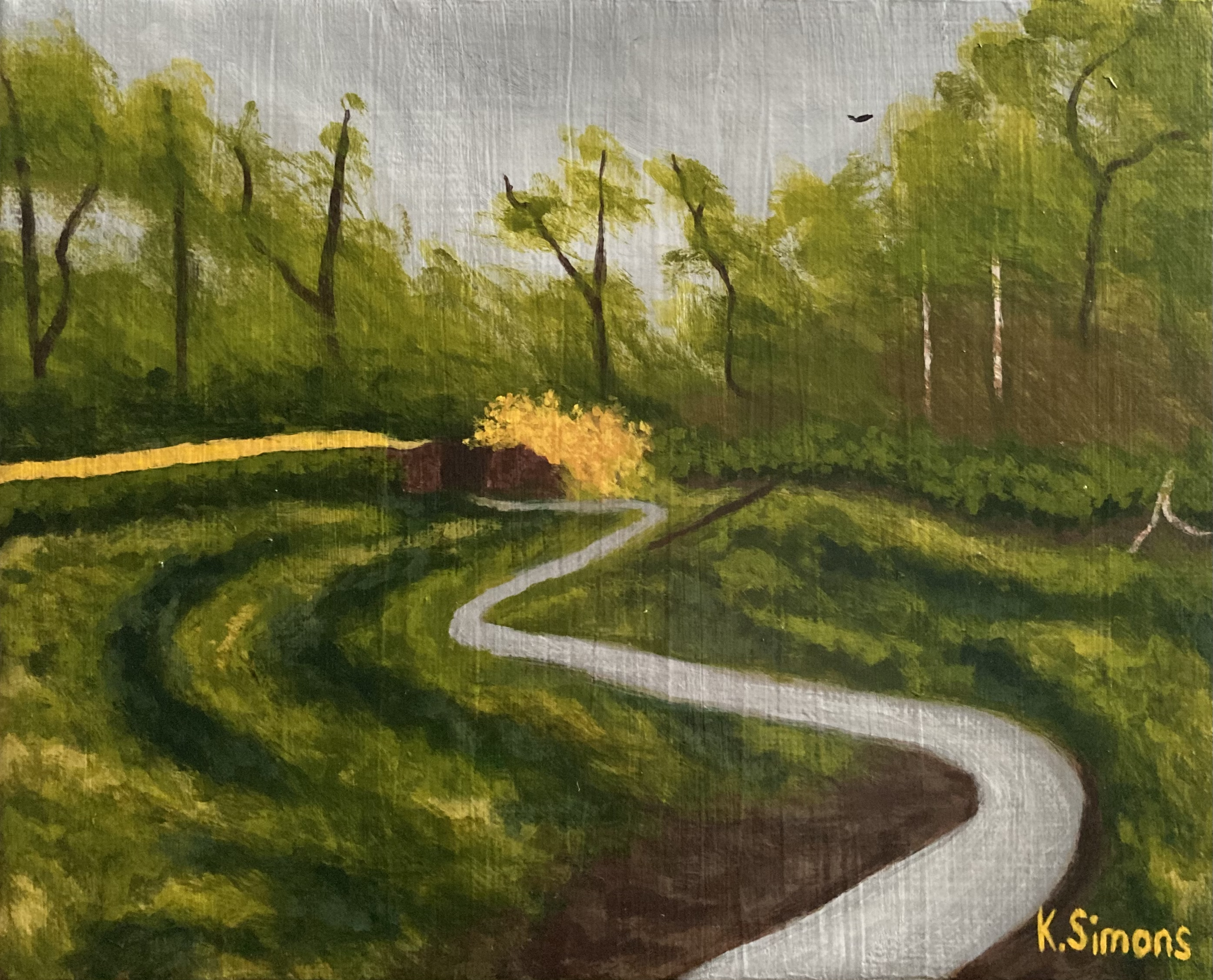 Drained Canal (Acrylic on canvas, 10x8 inches, April 2024)