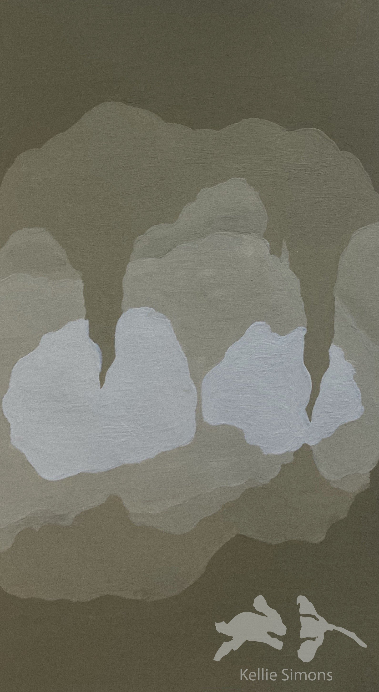 Ash Yellow Cave (Gouache on paper, 3.75x7 inches, March 2022)