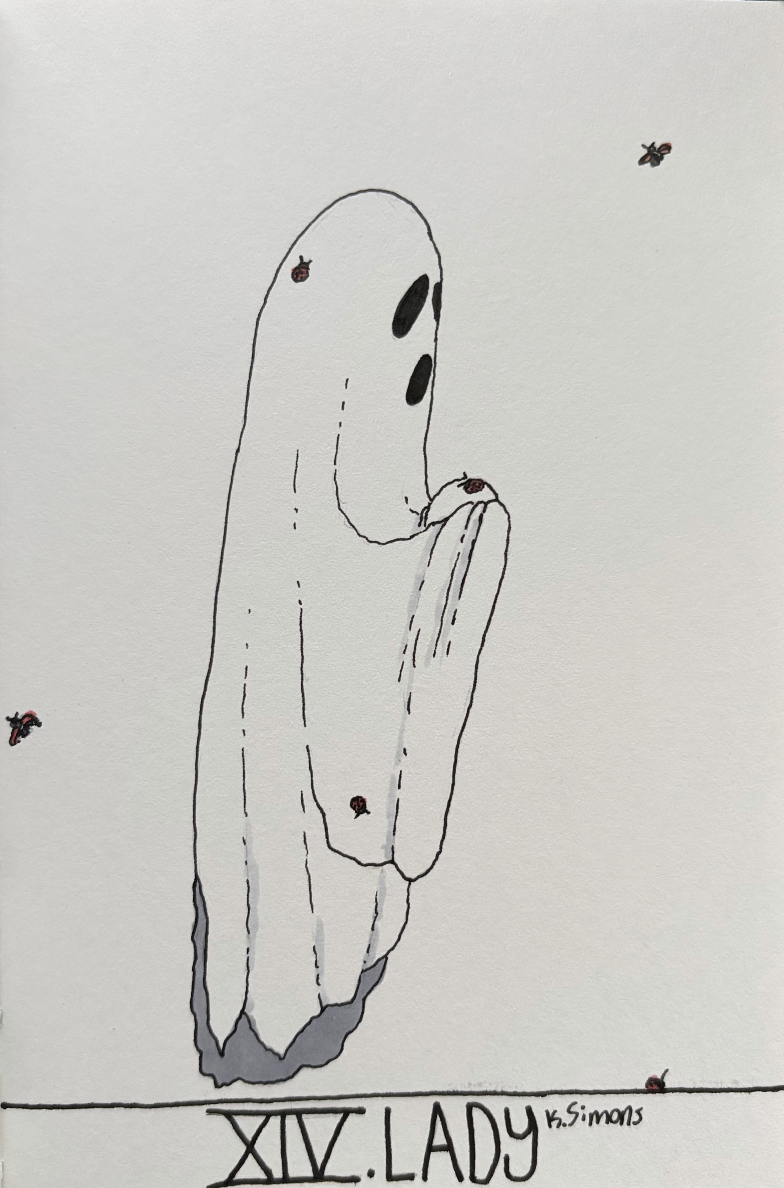 Lady (Pen, pencil & marker on paper, 4x6 inches, October 2026)