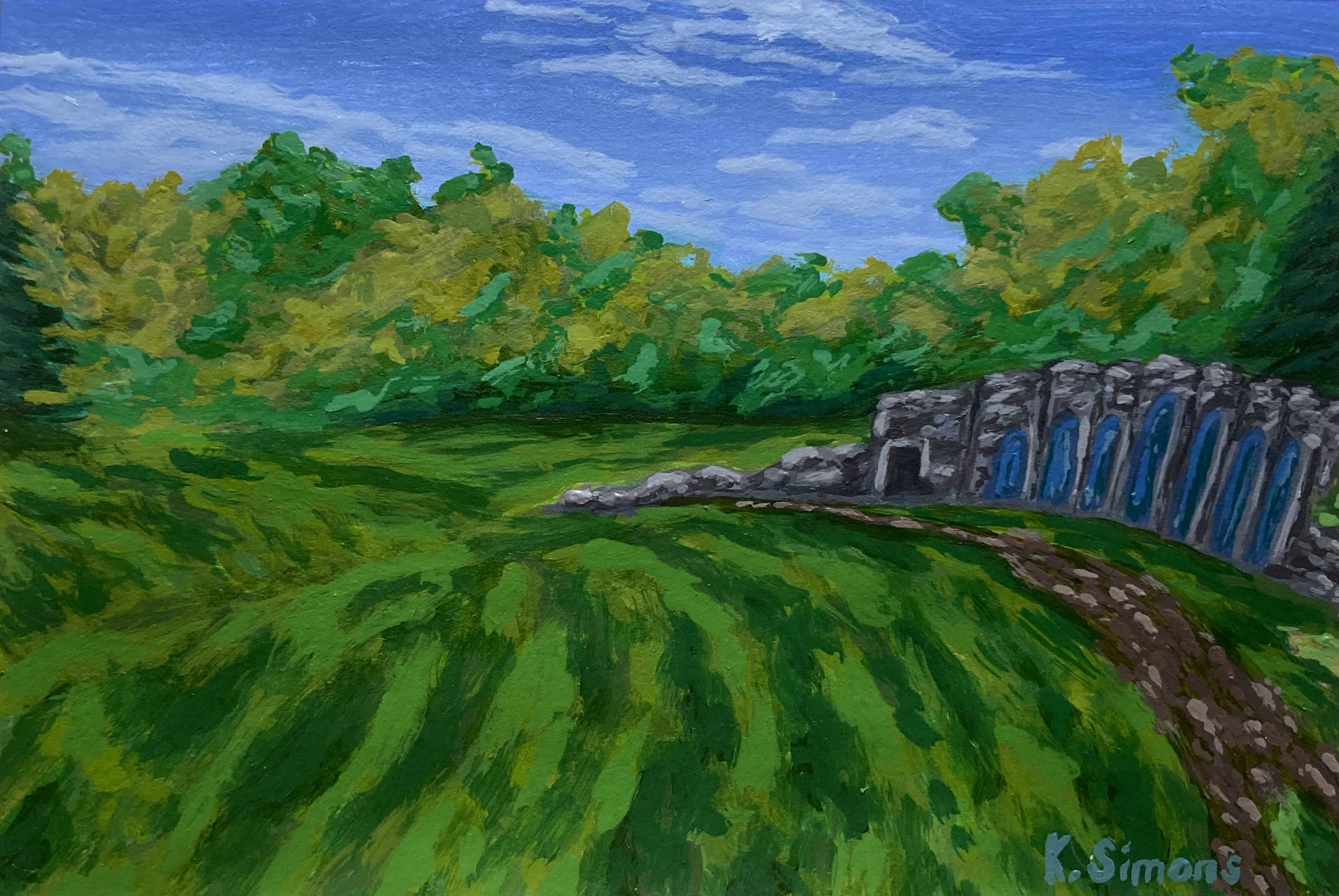 Seven Arches (Acrylic on paper, 5.75x4 inches, May 2025)