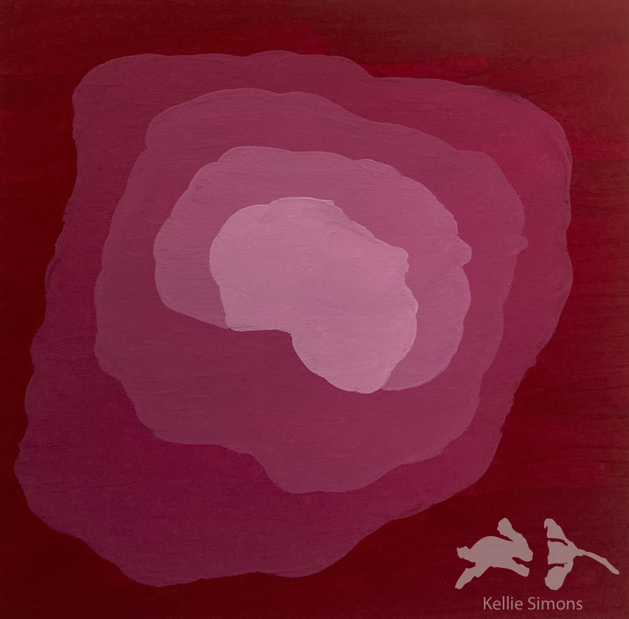 Wine Red Cave (Gouache on paper, 5.25x5.25 inches, June 2021)