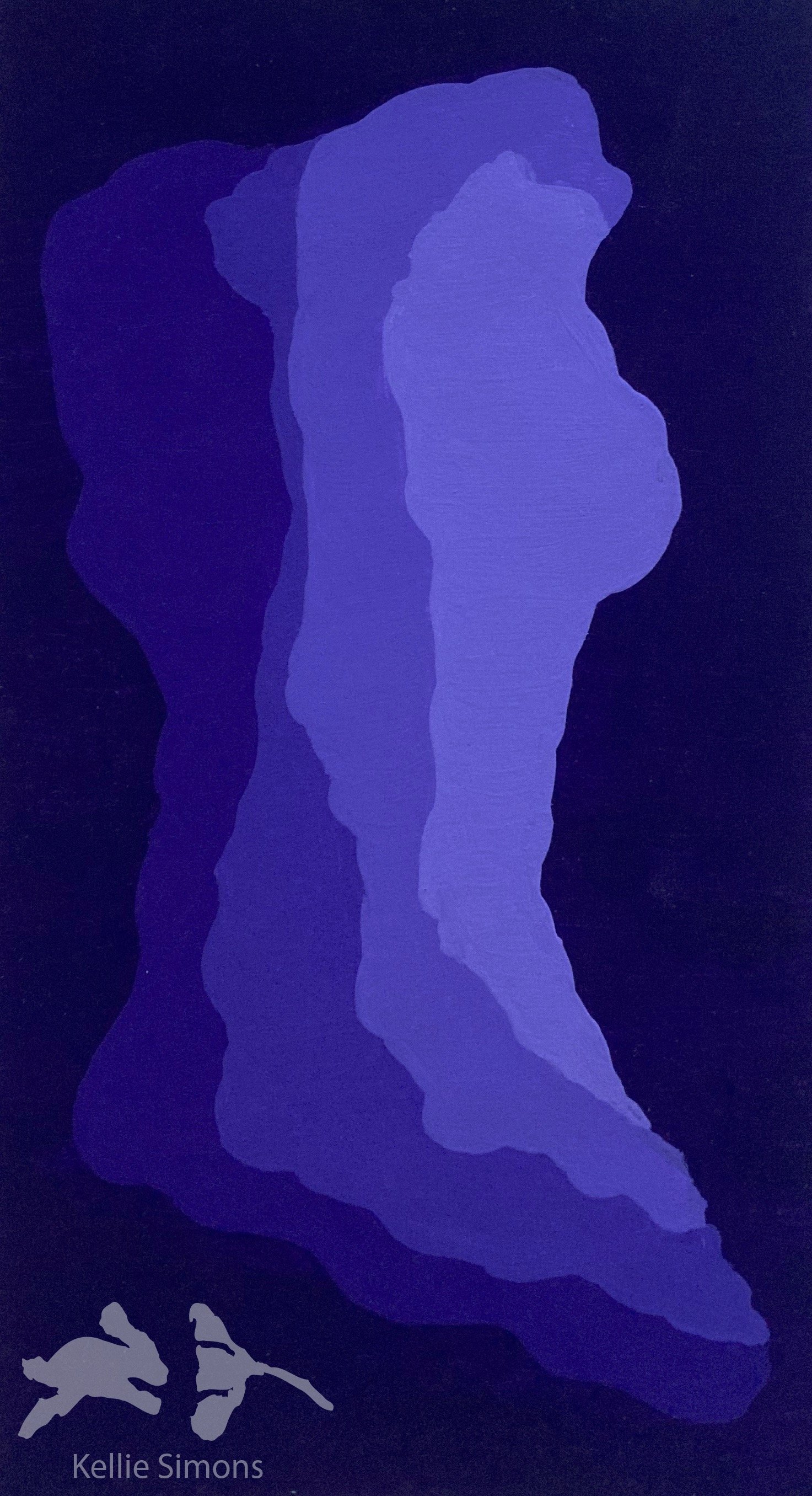 Deep Violet Cave (Gouache on paper, 3.75x7 inches, March 2022)