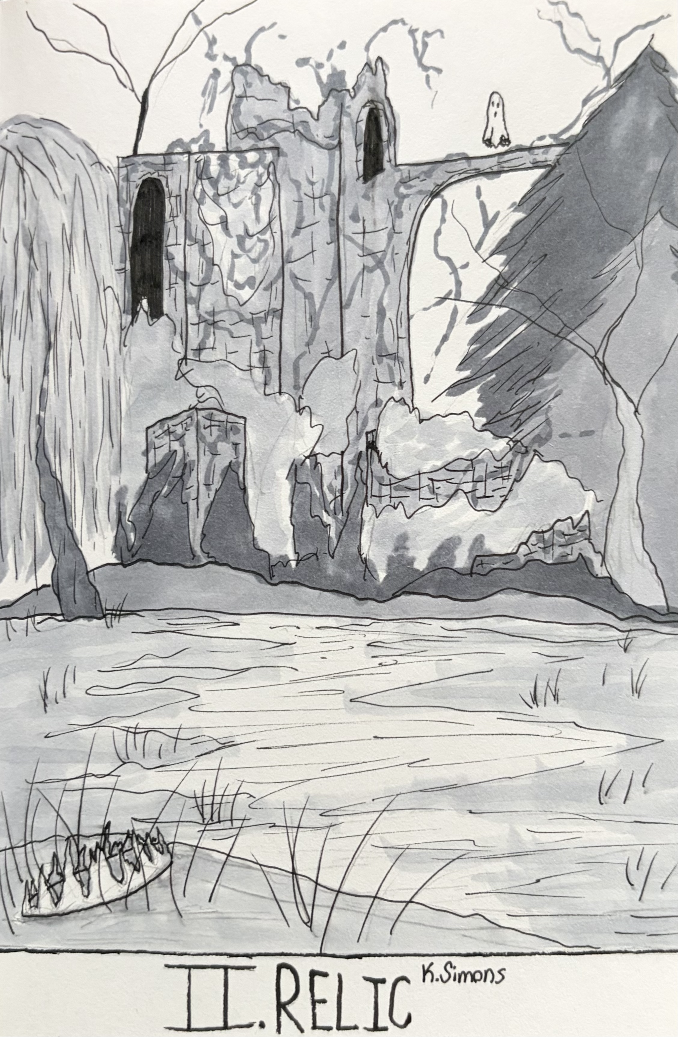 Relic (Pen, pencil & marker on paper, 4x6 inches, October 2026)