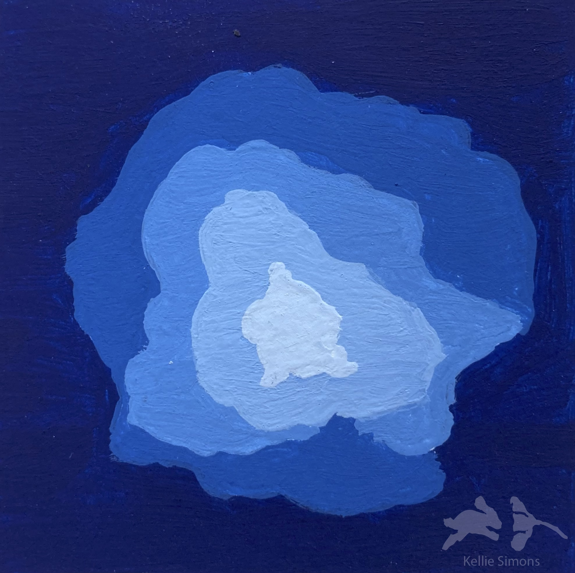 Cave - Value Study (Gouache on paper, 1.75x1.75 inches, December 2025)