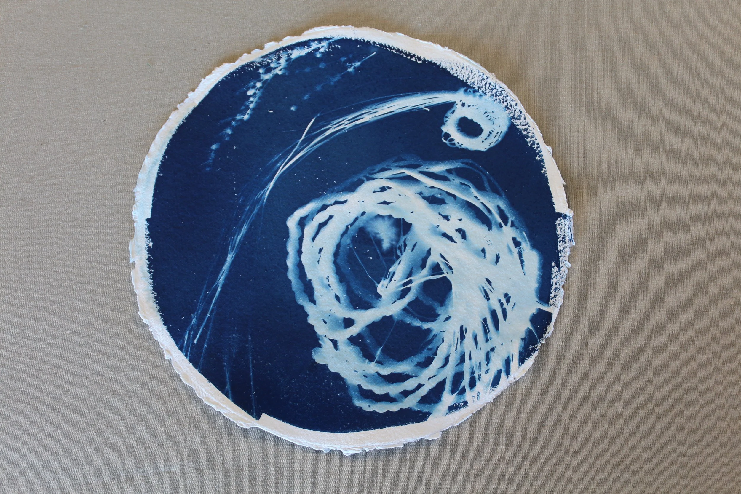 Oceanic Dreamscape Cyanotype Art -Cordage and Coil