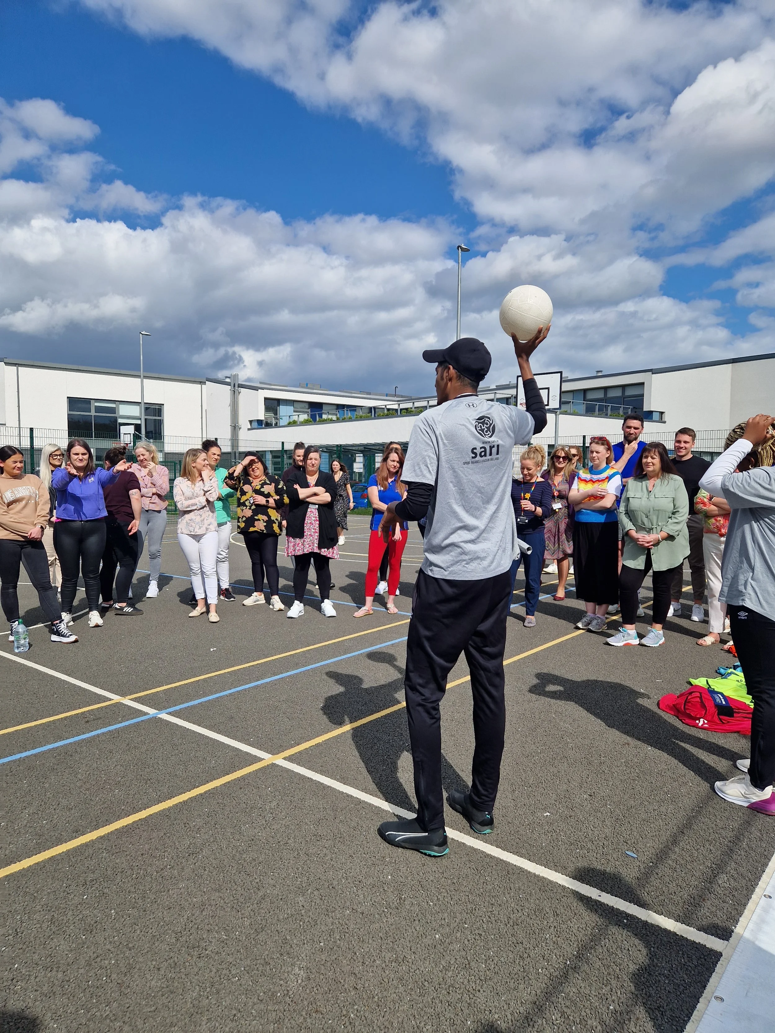 FOOTBALL VERSUS DISCRIMINATION WORKSHOP AT KINGSWOOD COMMUNITY COLLEGE.
