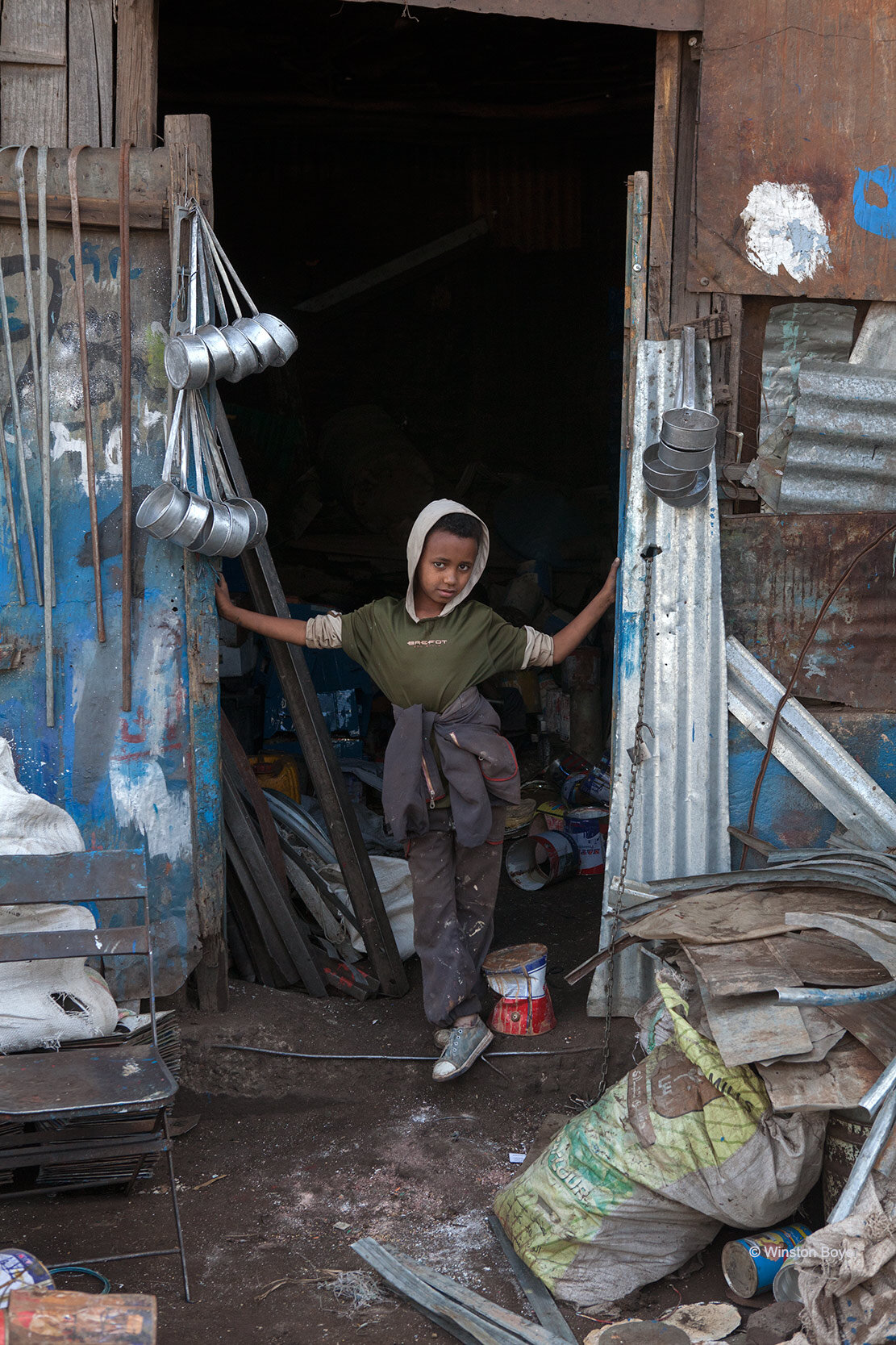  Boy Worker Metal Market  Asmara, Eritrea            . 