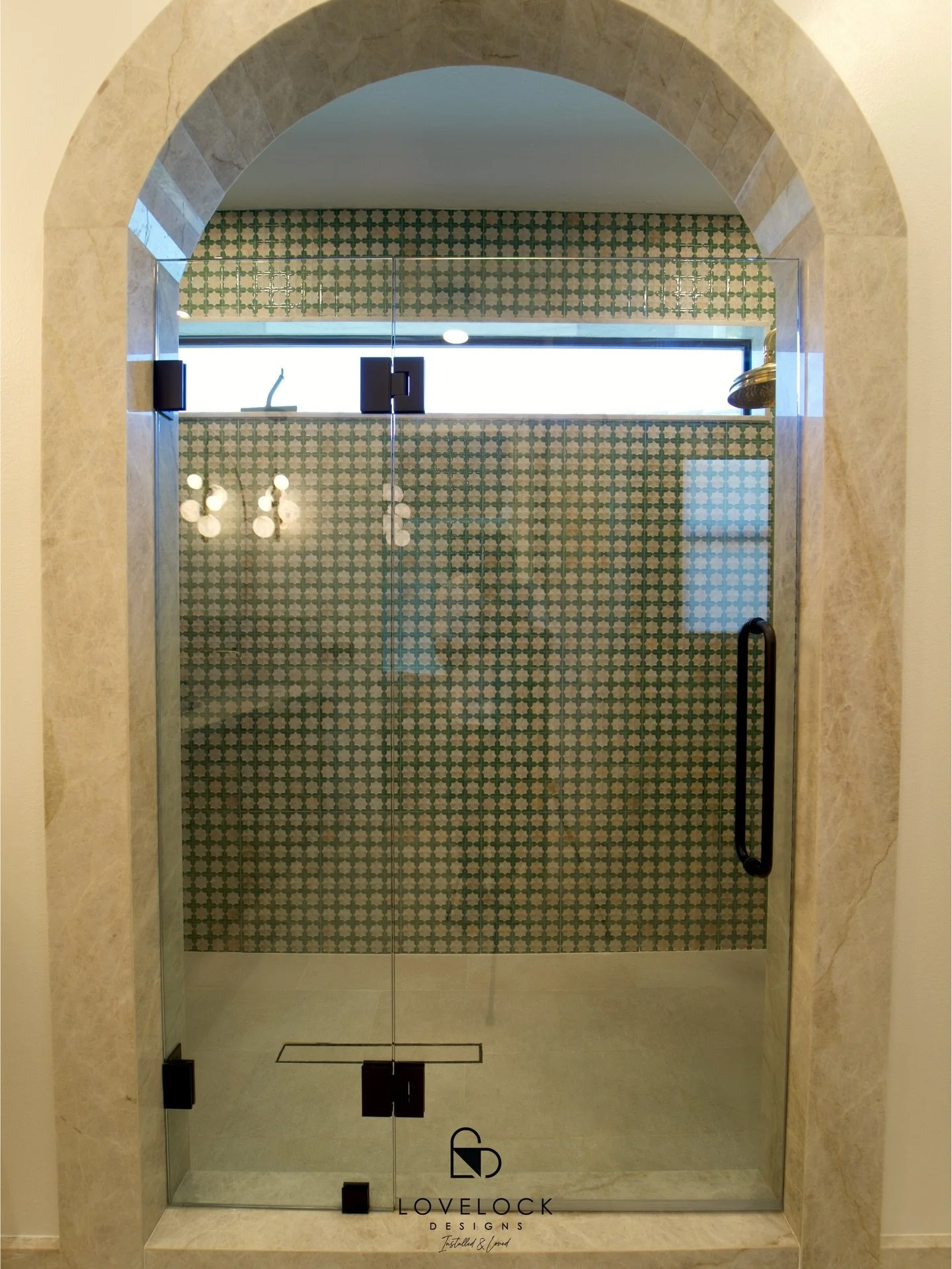 Now this is where you can run up the water bill and feel perfectly fine about it. What&rsquo;s the hero of this design? We had mixed feelings while creating this shower oasis because there were so many elements we loved. In the end, the Taj Mahal arc