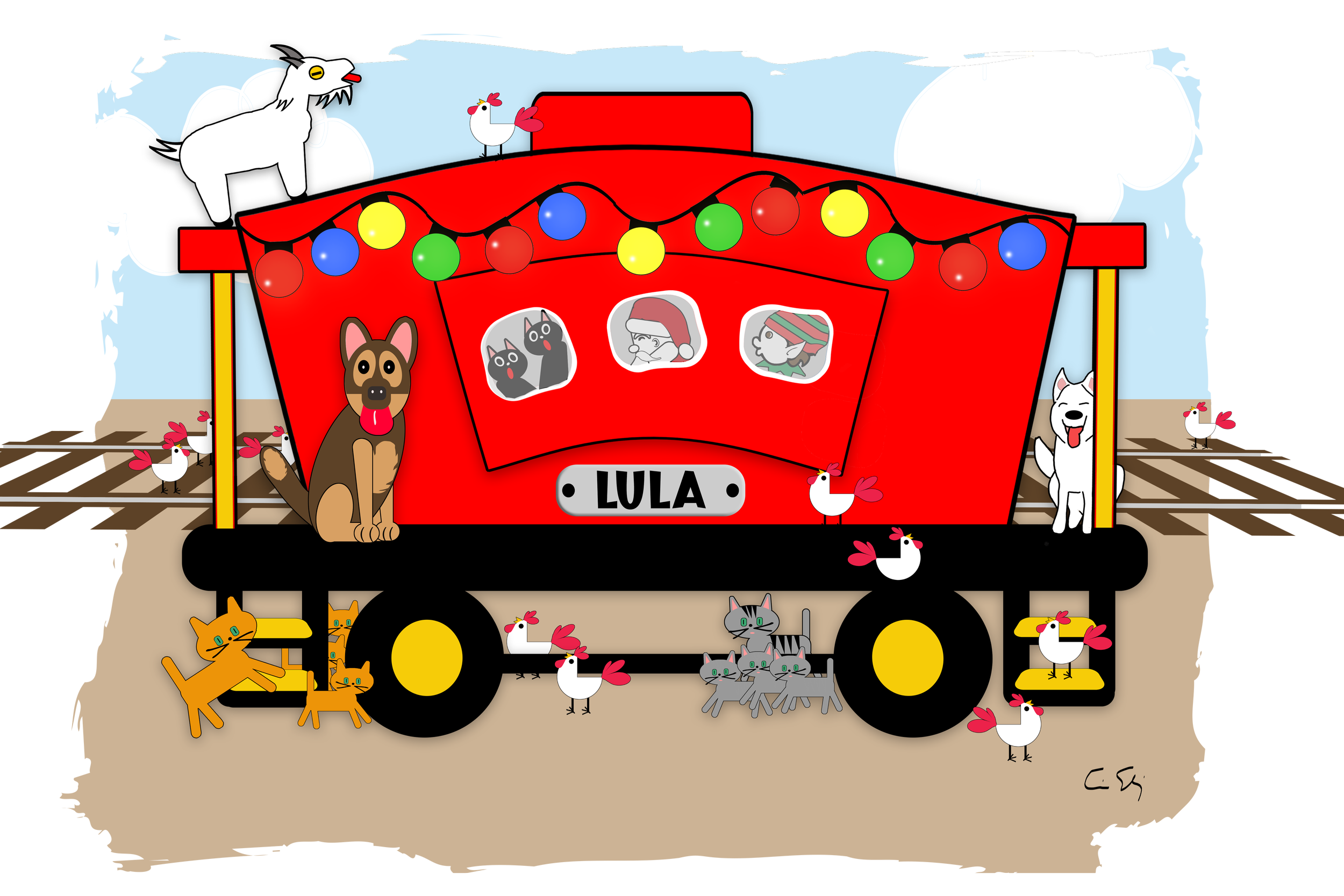 Lula Train Depot Christmas Cards - Set of 8