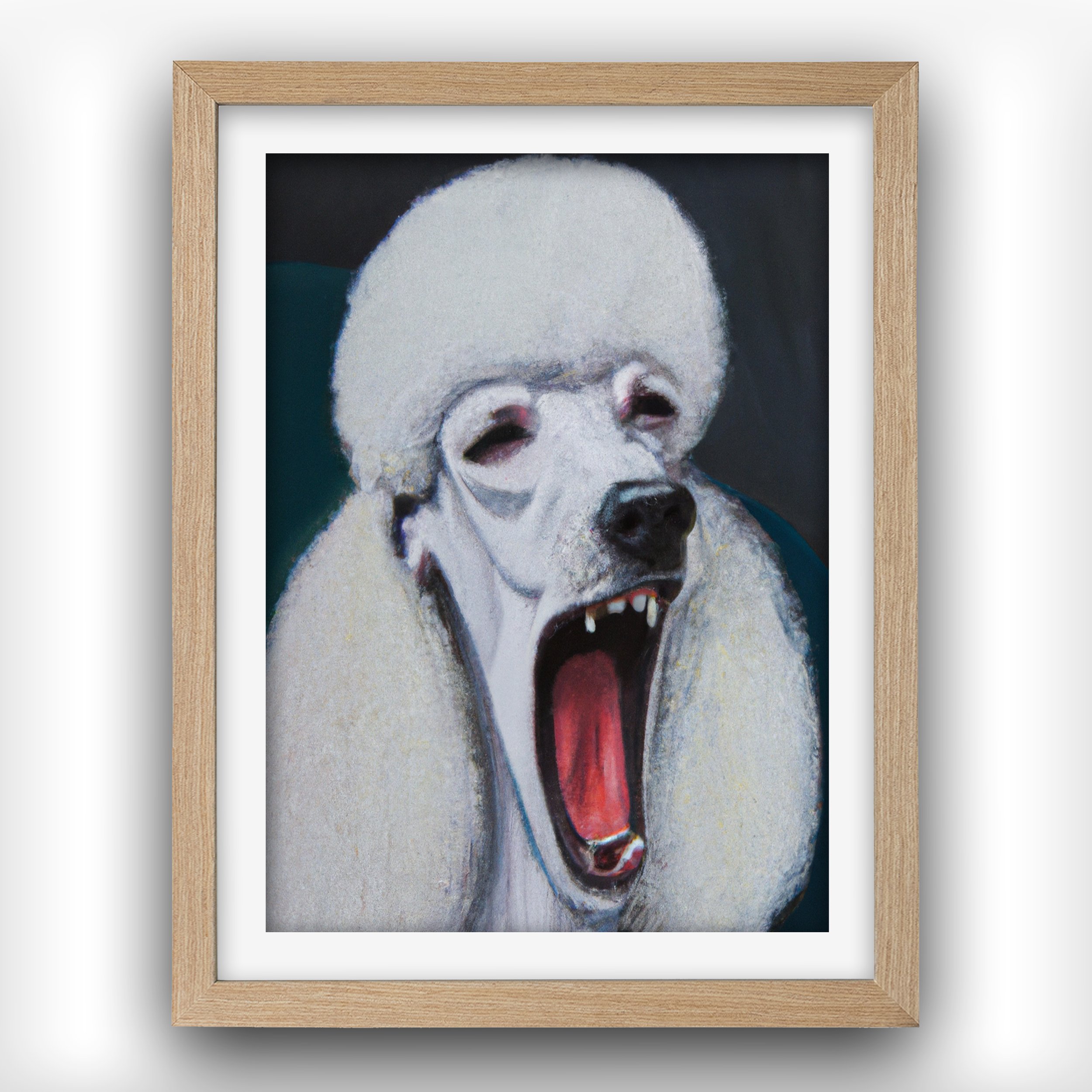 Poodle Scream in Wood Matted Frame with Shadow.jpg