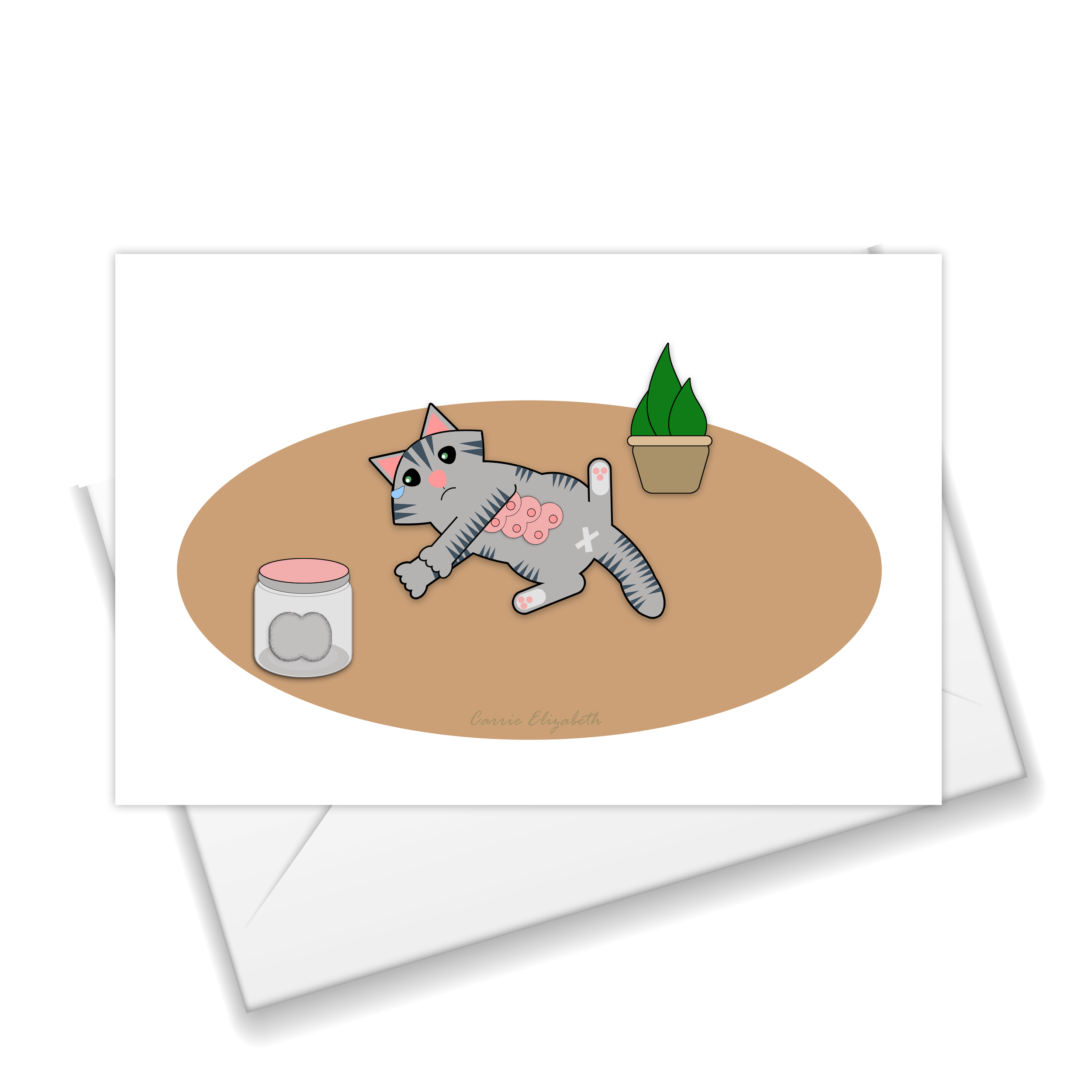 Trans Kitty Greeting Card with Envelope.png